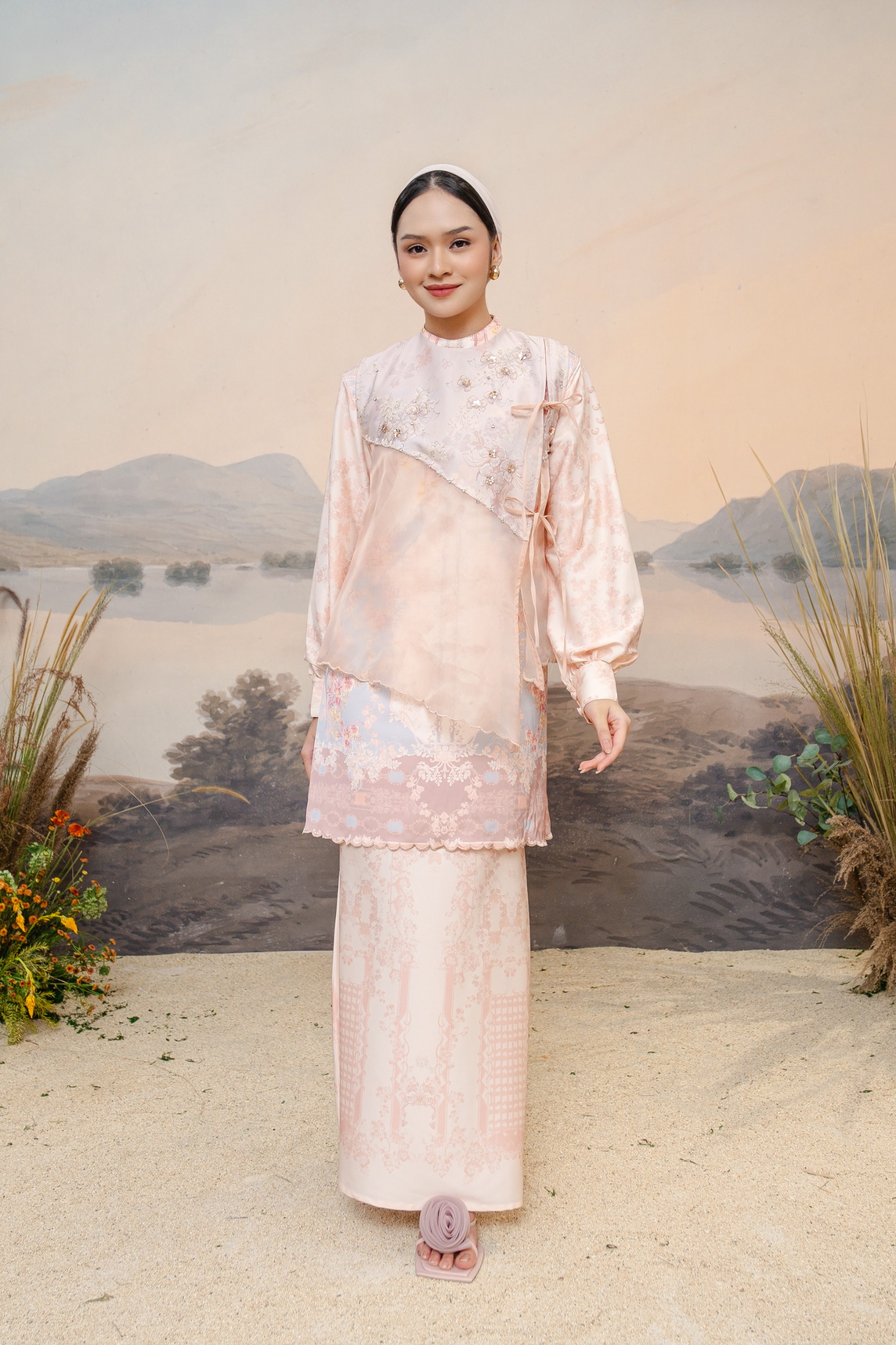 PO Puspita Kurung in Peony Peach
