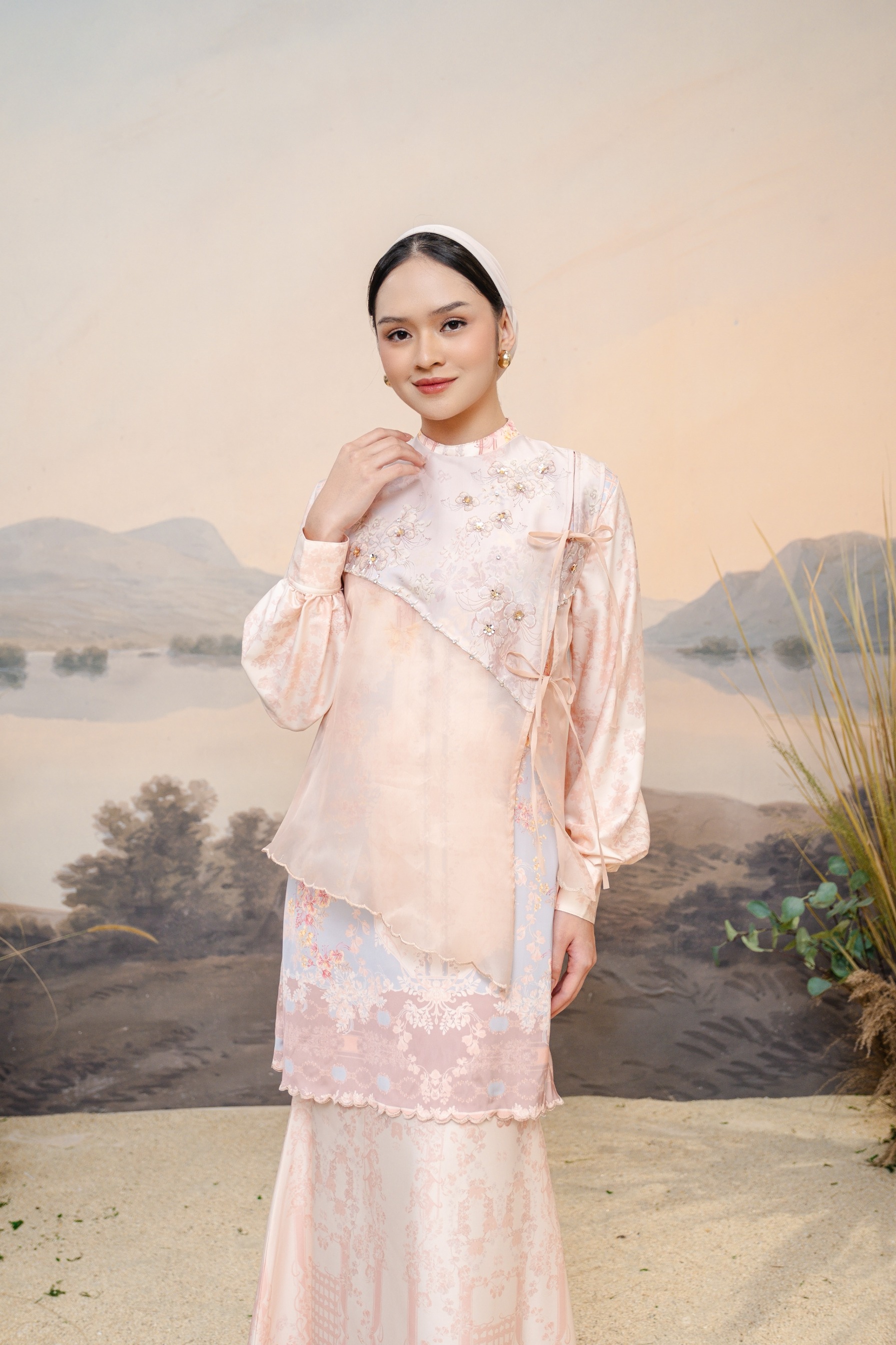 PO Puspita Kurung in Peony Peach