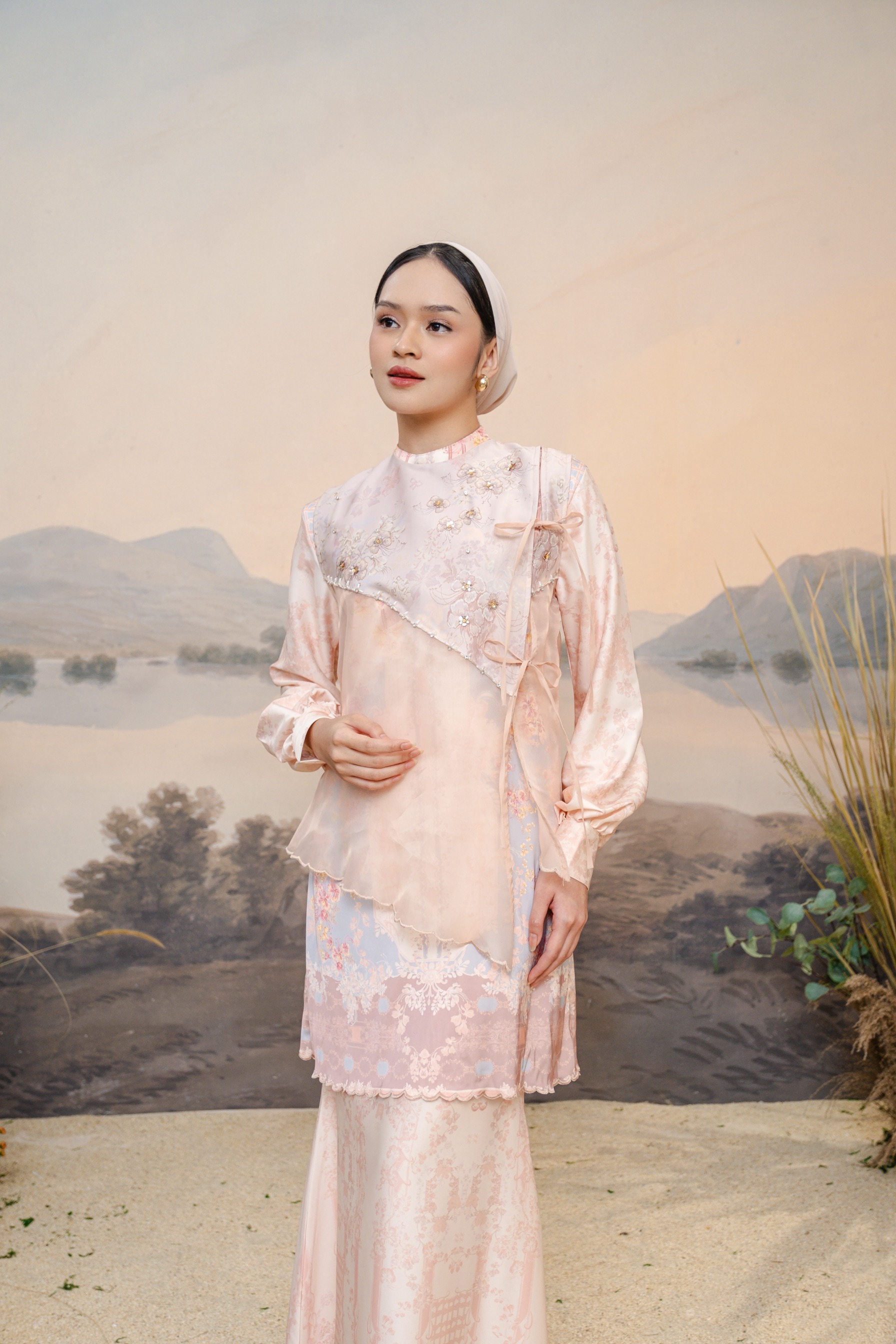 PO Puspita Kurung in Peony Peach