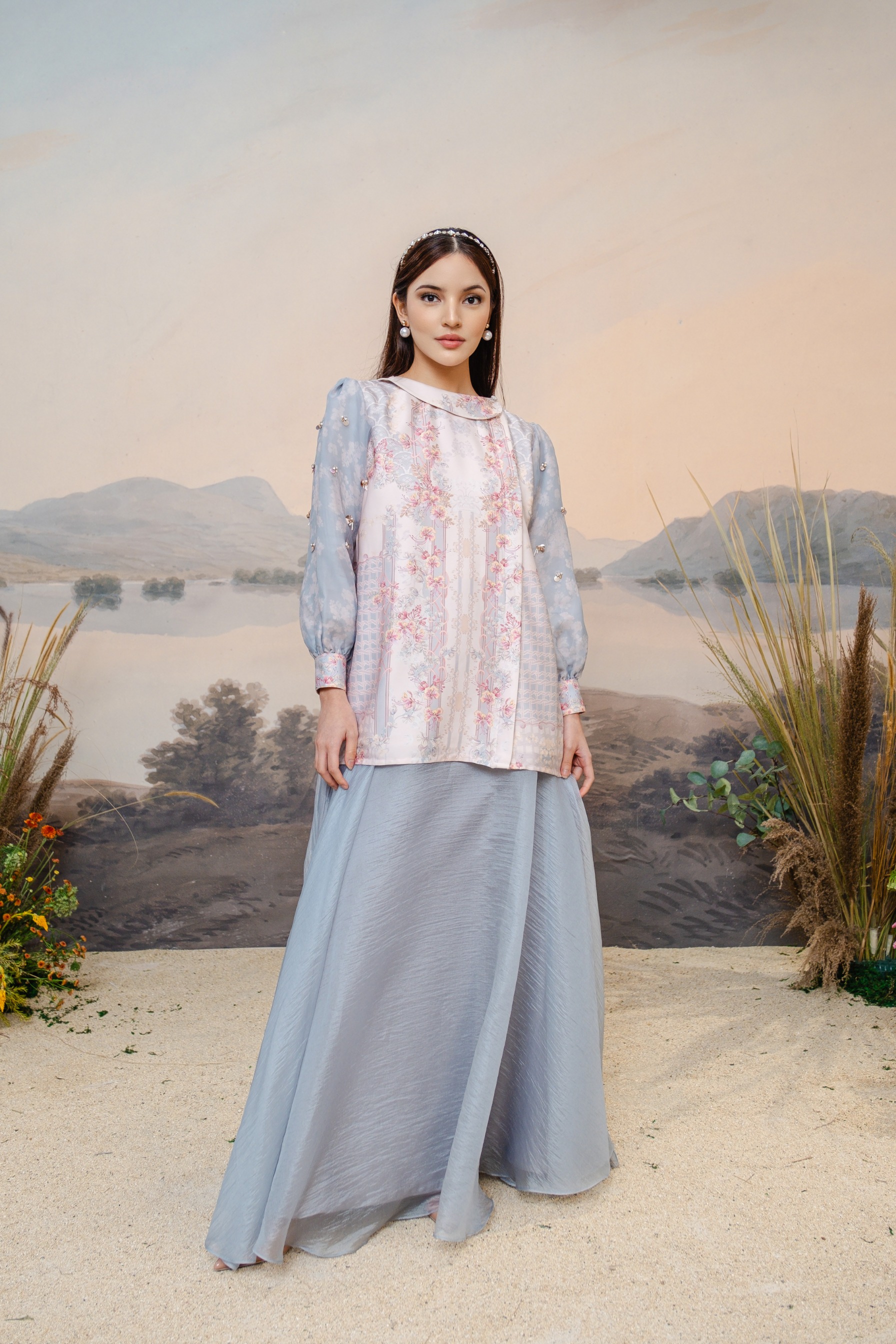 PO Puspita Blouse in Alice Blue