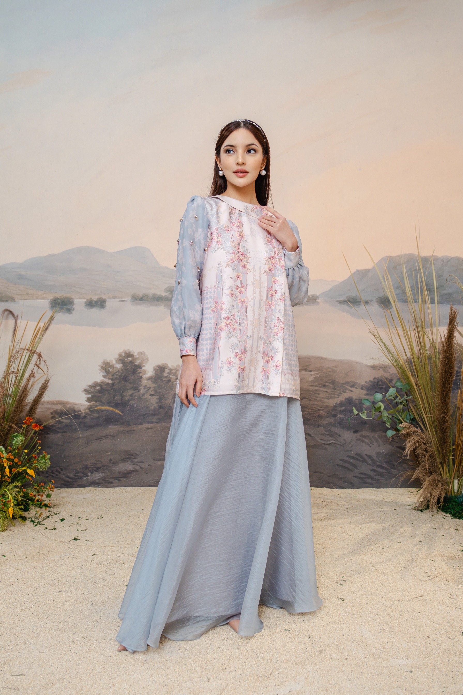 PO Puspita Blouse in Alice Blue