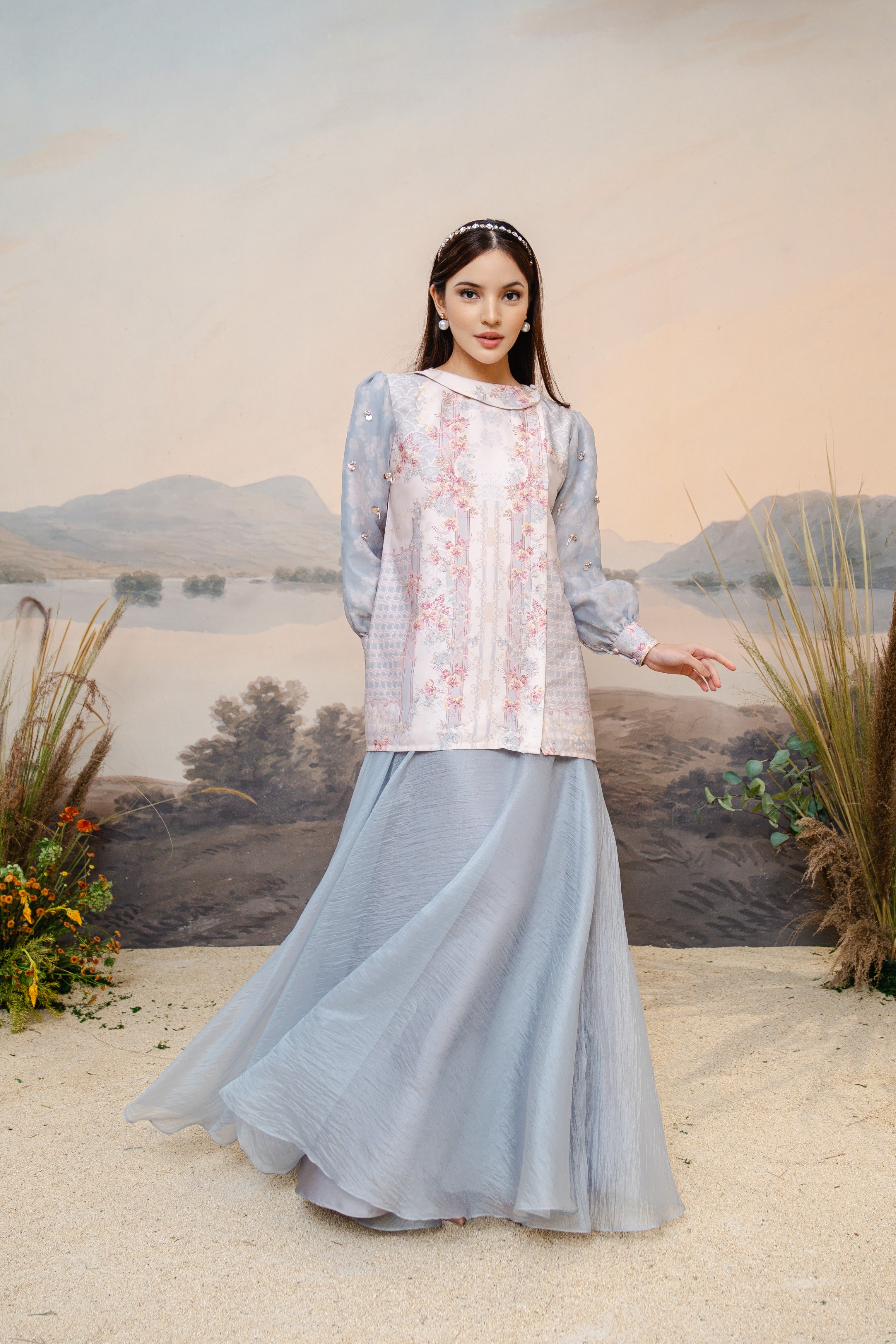 PO Puspita Blouse in Alice Blue