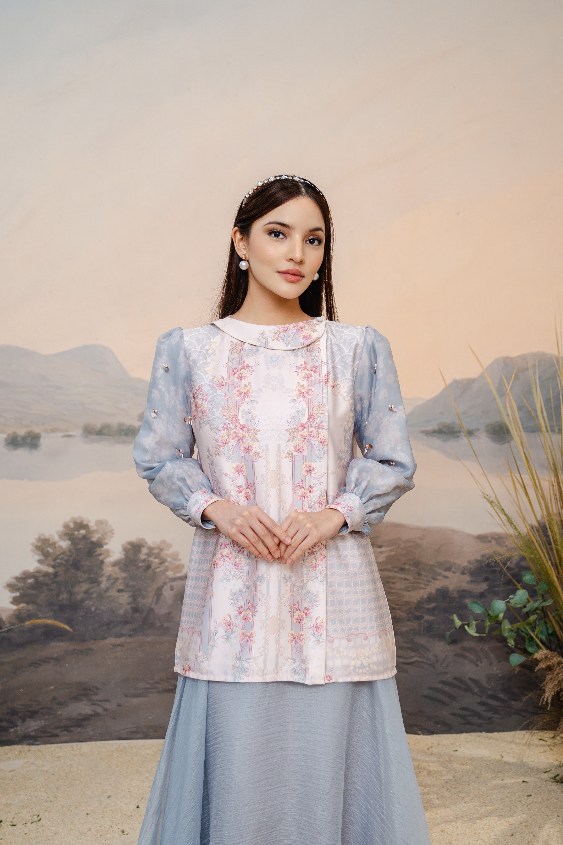 PO Puspita Blouse in Alice Blue