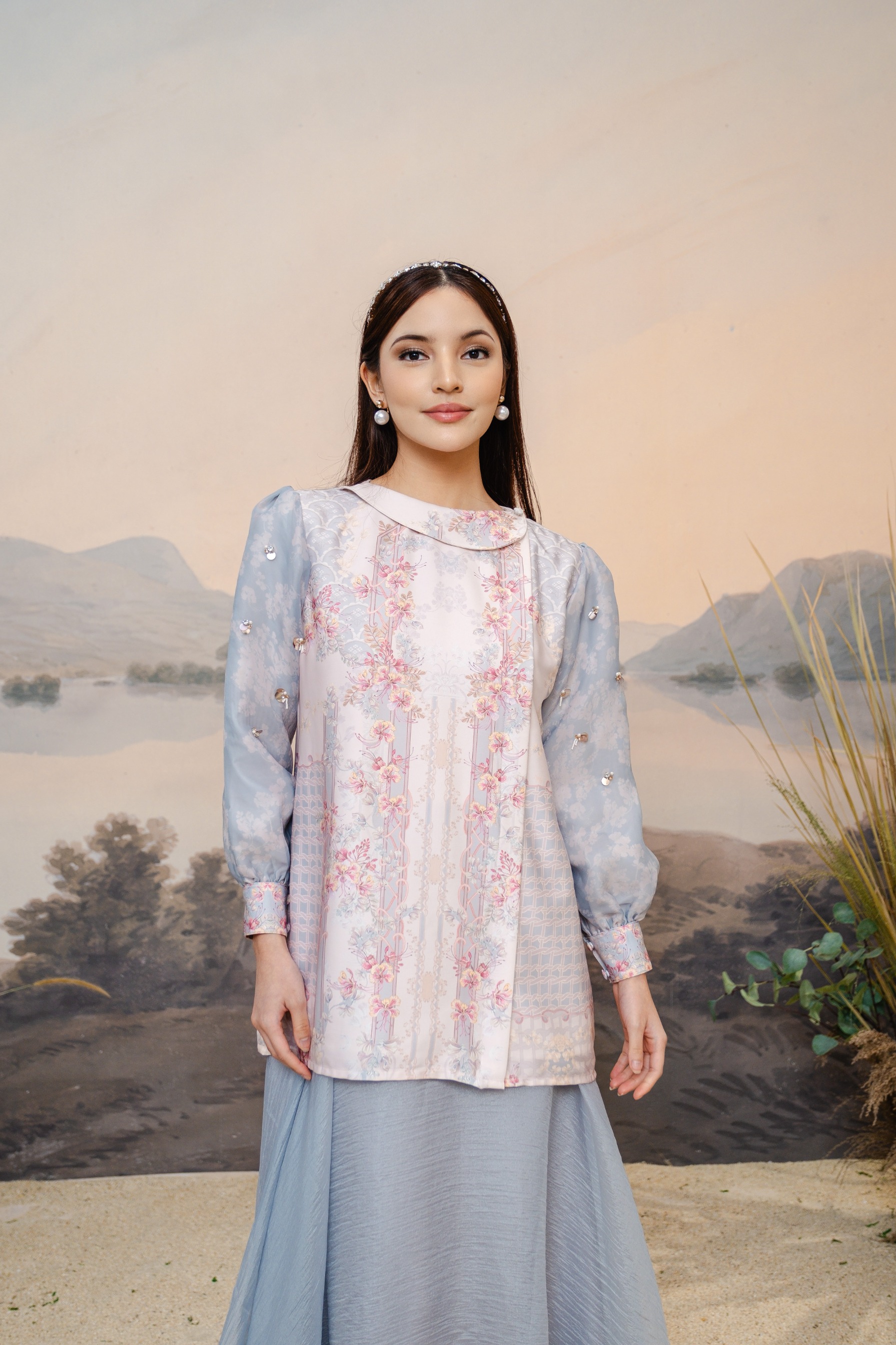 PO Puspita Blouse in Alice Blue