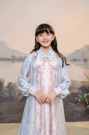 PO Puspita Dress Kids in Alice Blue
