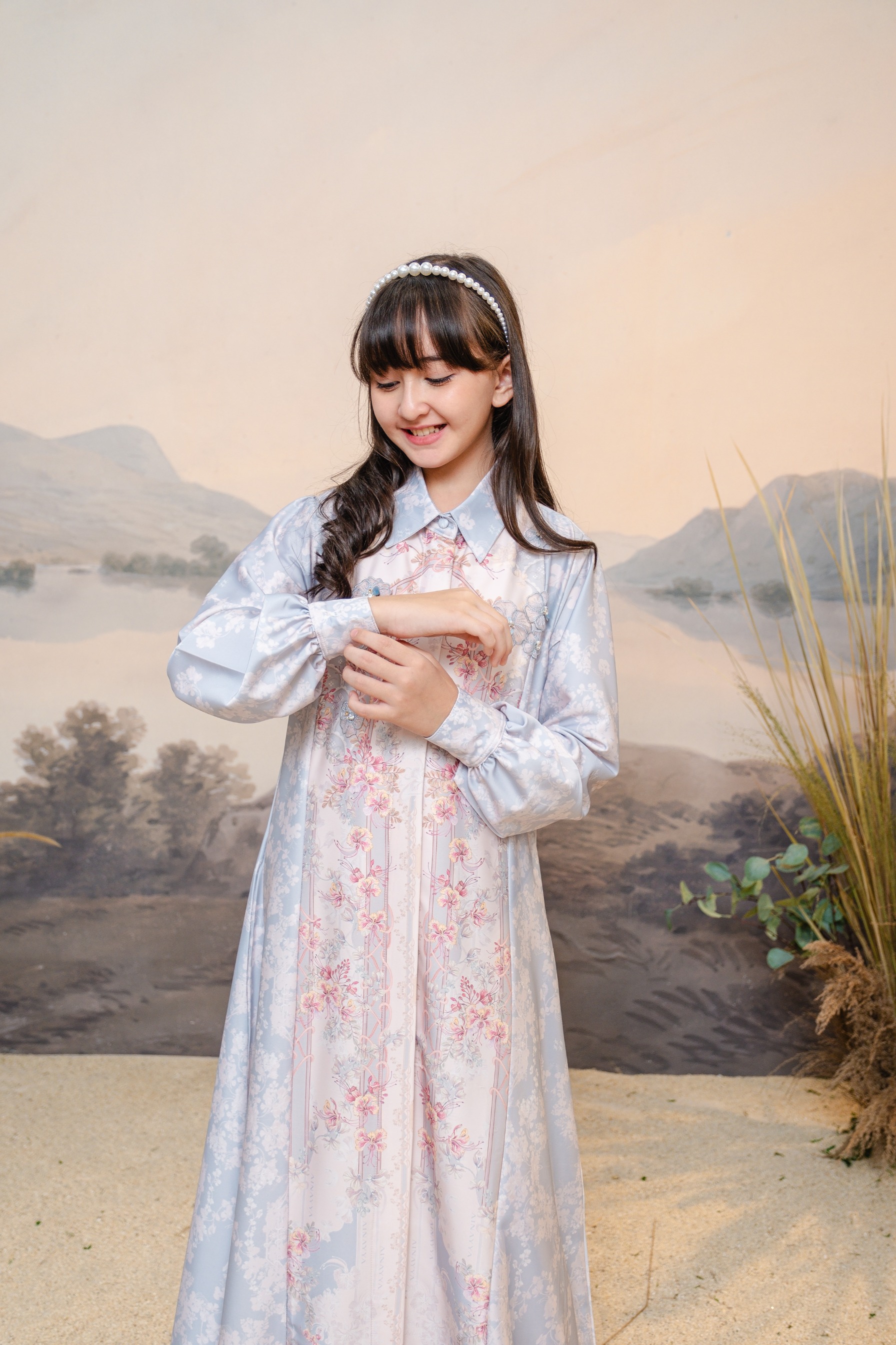 PO Puspita Dress Kids in Alice Blue