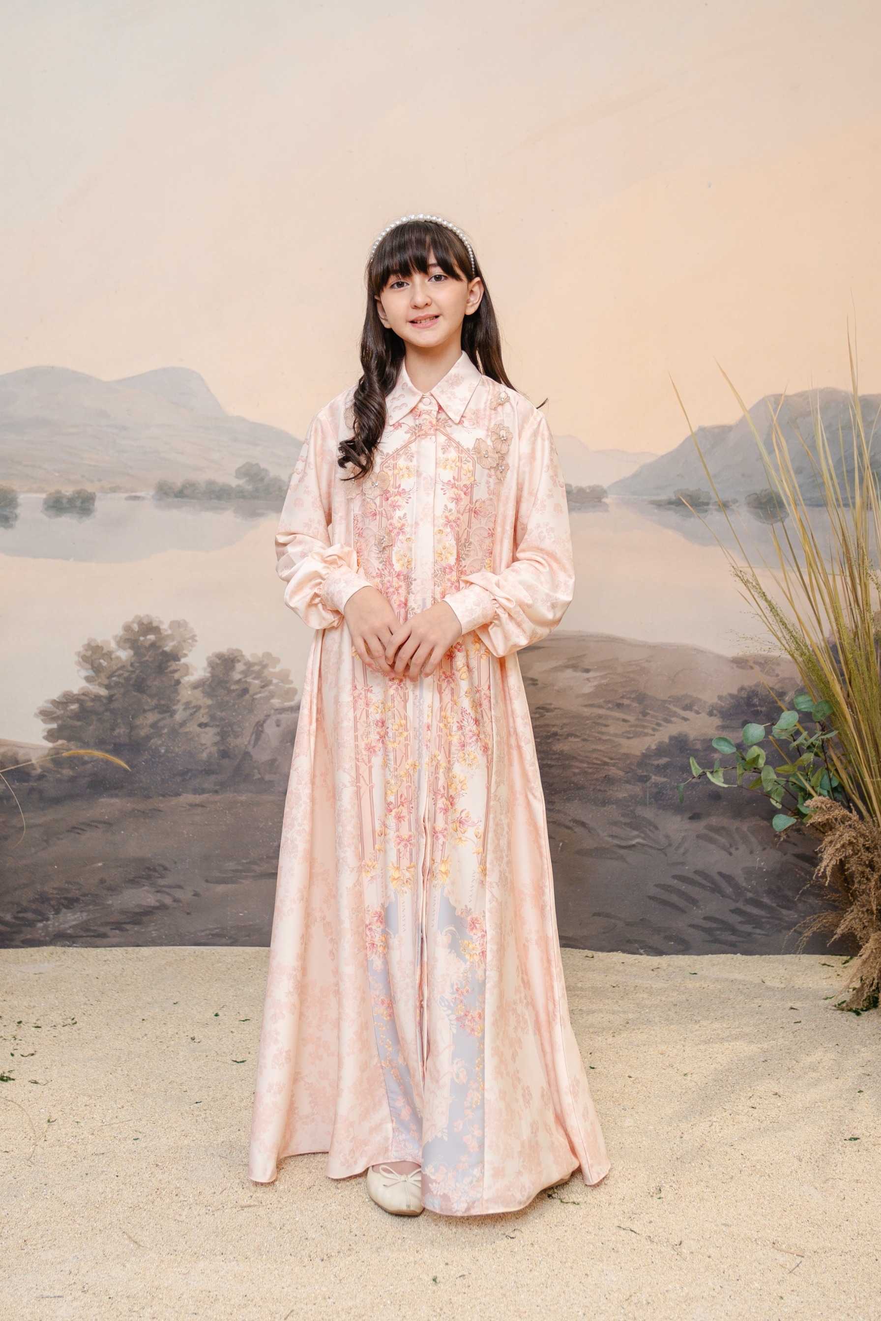 PO Puspita Dress Kids in Peony Peach