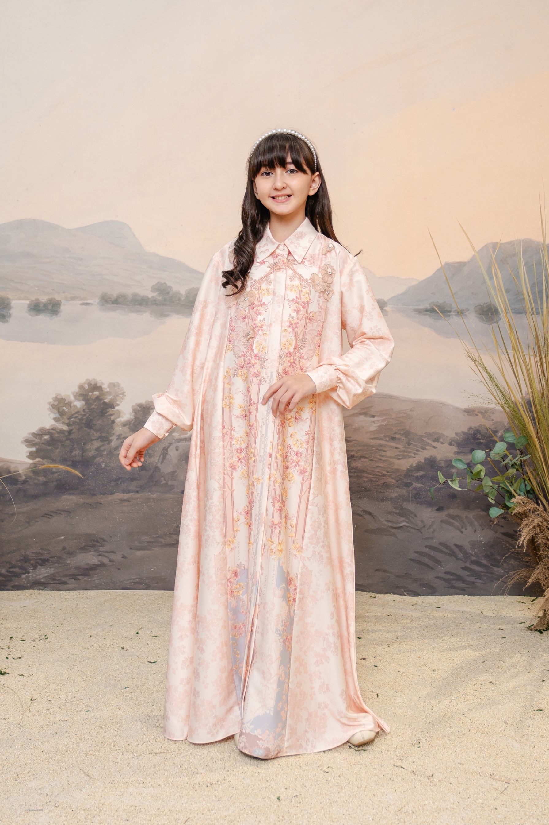 PO Puspita Dress Kids in Peony Peach