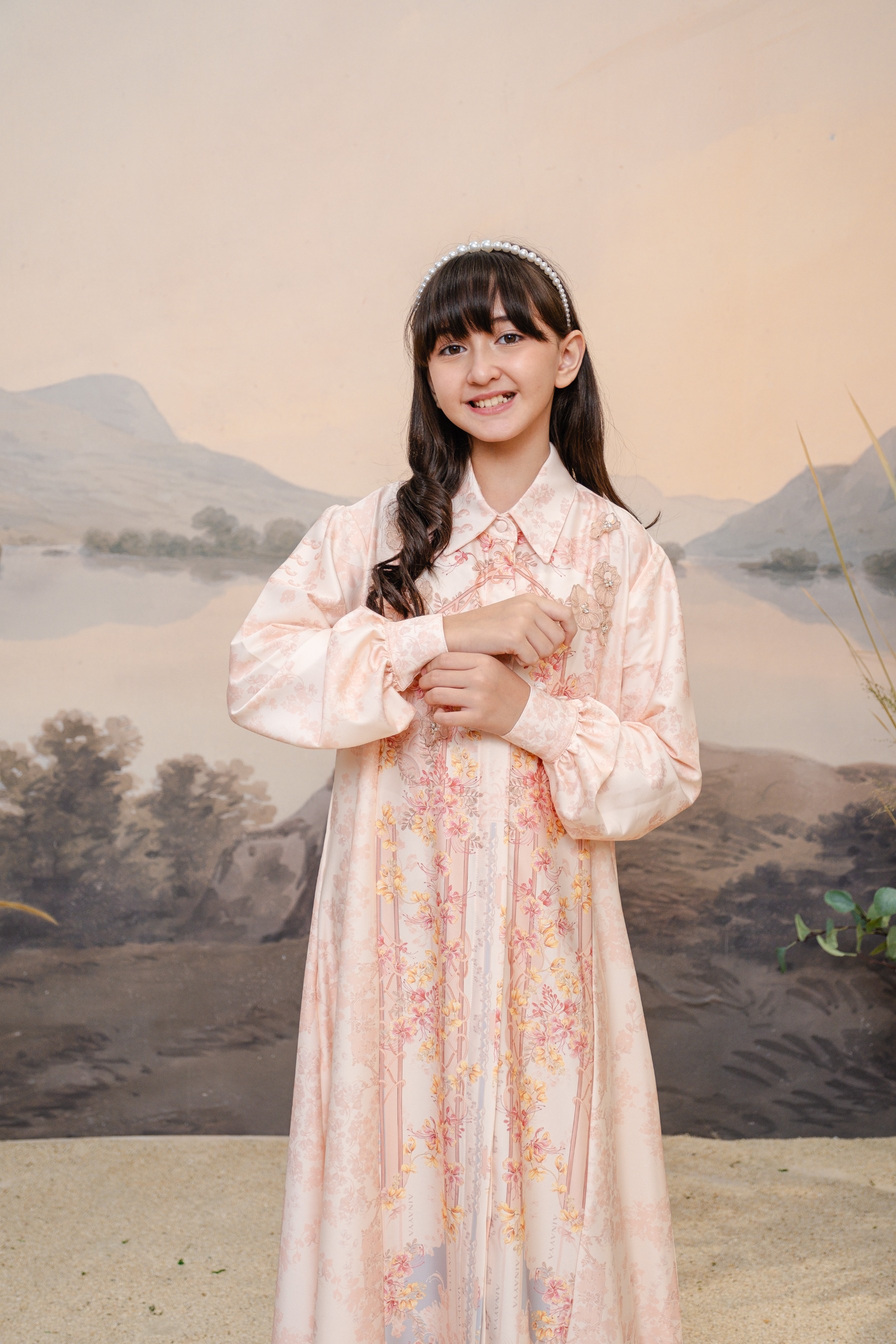 PO Puspita Dress Kids in Peony Peach