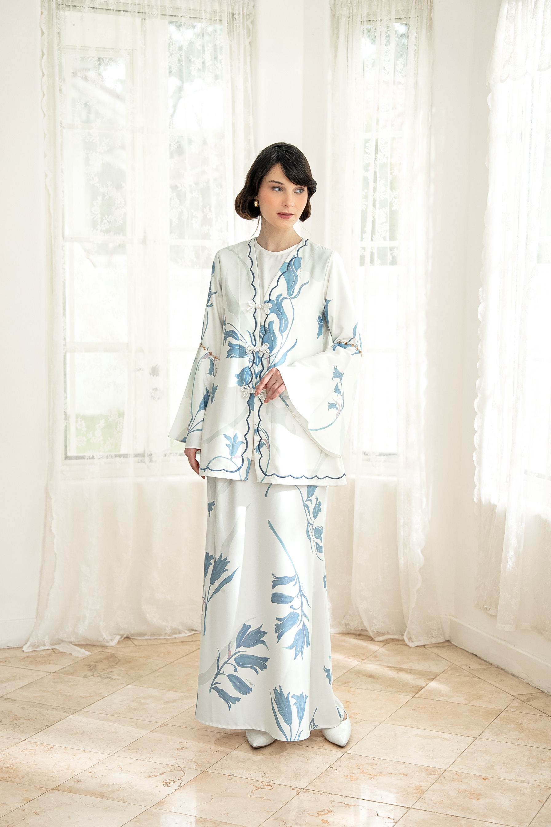 PO Lana Kurung in Lily Sky