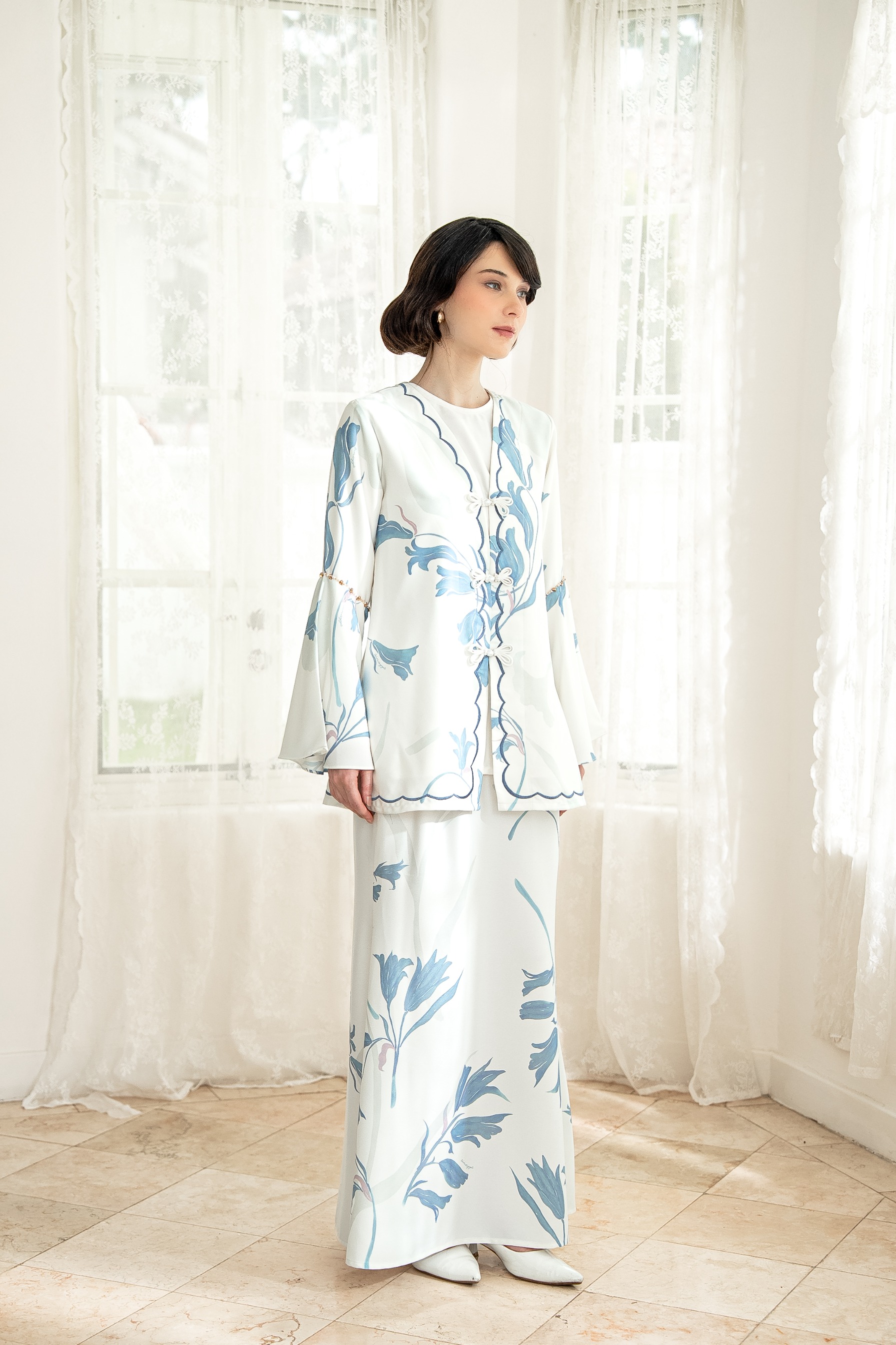 PO Lana Kurung in Lily Sky