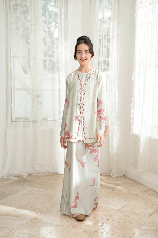 PO Lana Kurung Anak in Blush Peony