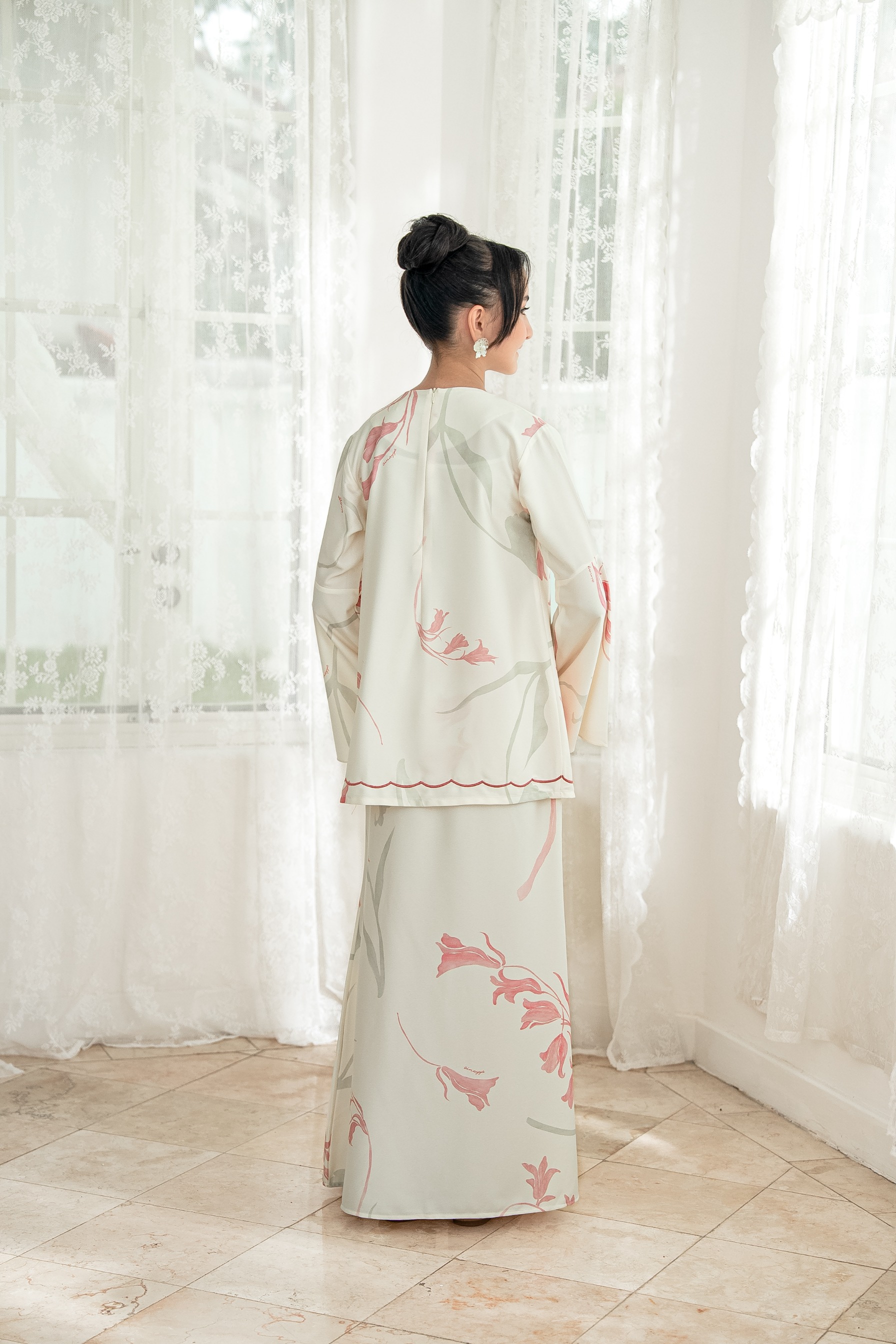 PO Lana Kurung Anak in Blush Peony