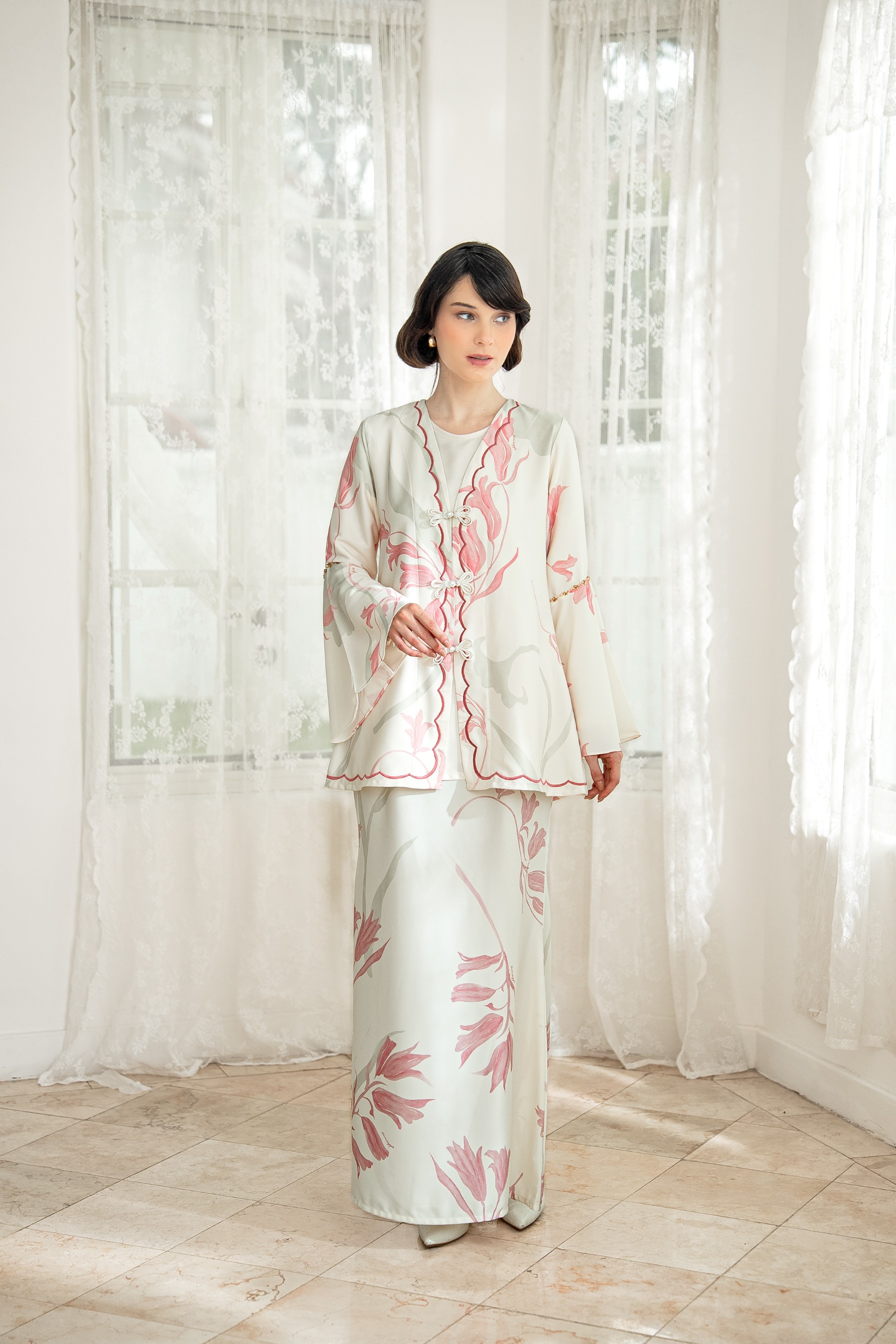 PO Lana Kurung in Blush Peony