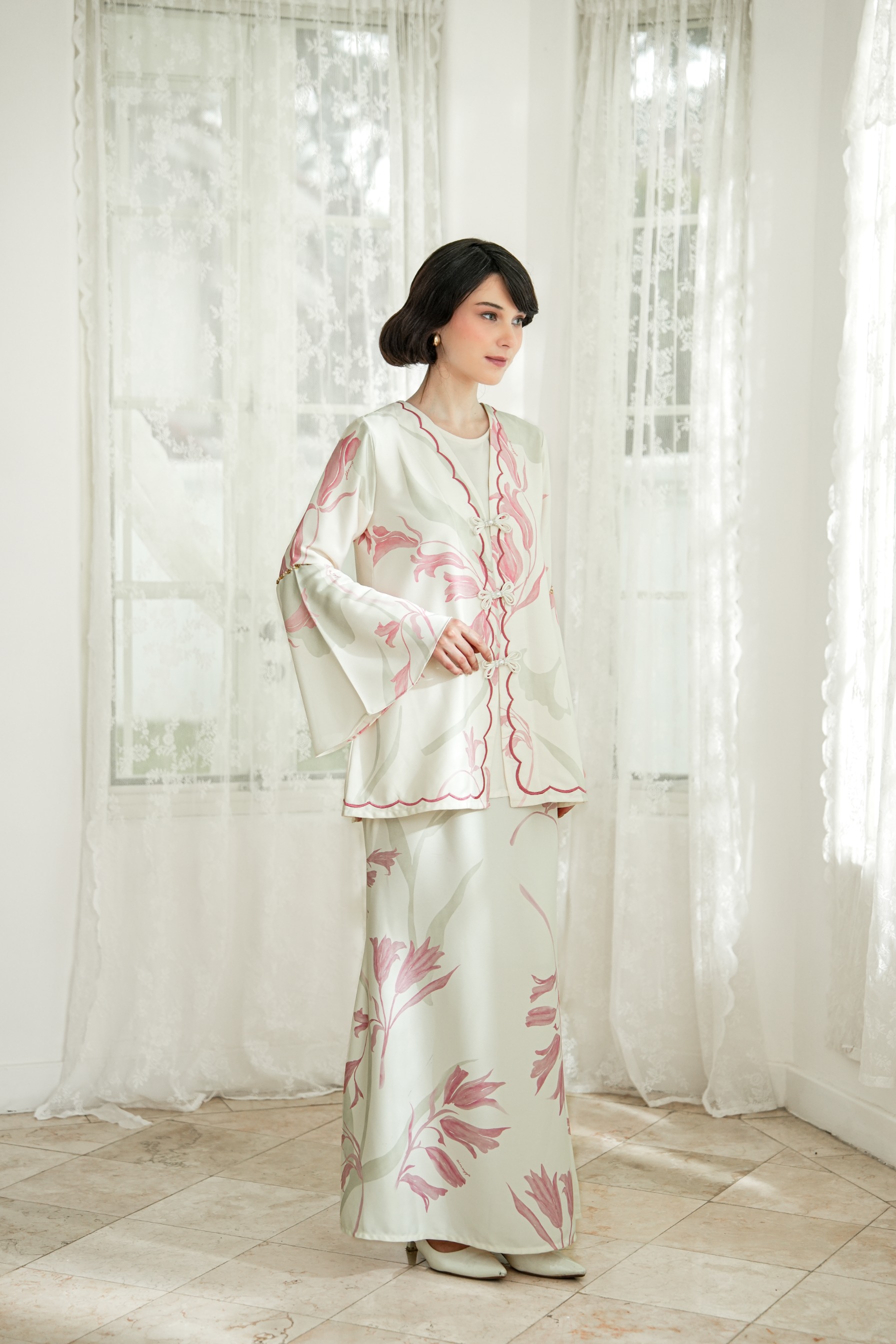 PO Lana Kurung in Blush Peony