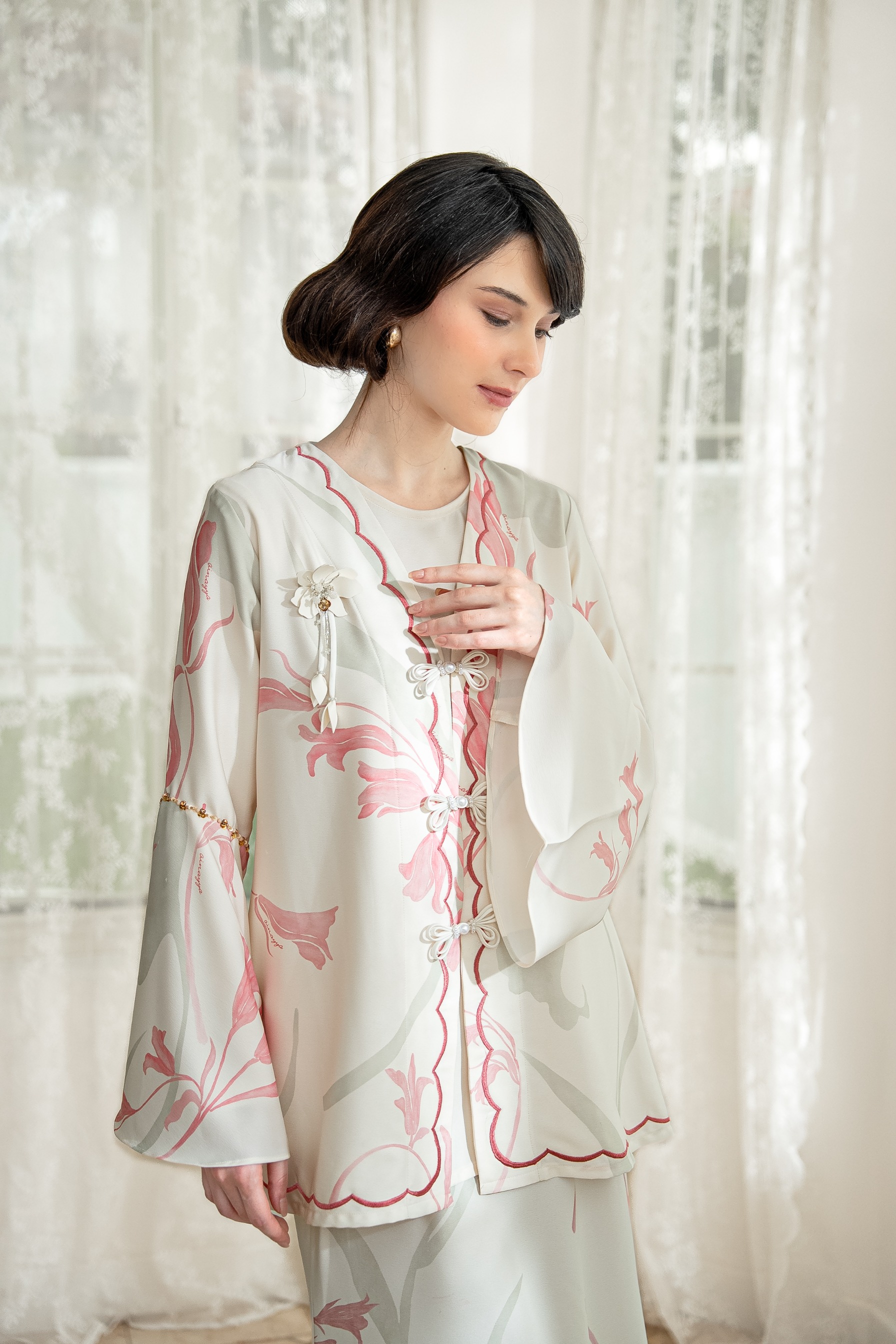 PO Lana Kurung in Blush Peony