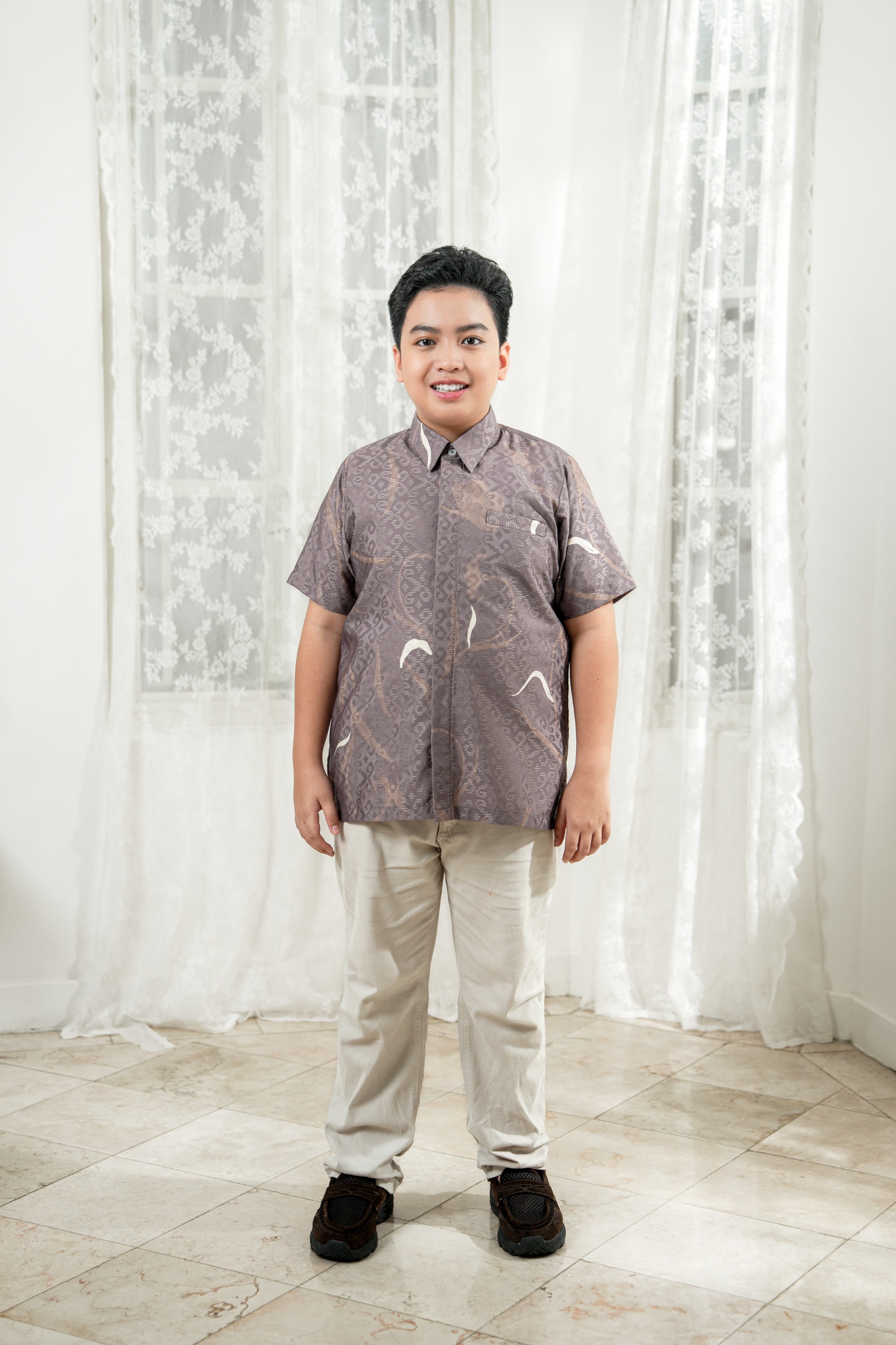 PO Lana Shirt Boys in Misty Taupe