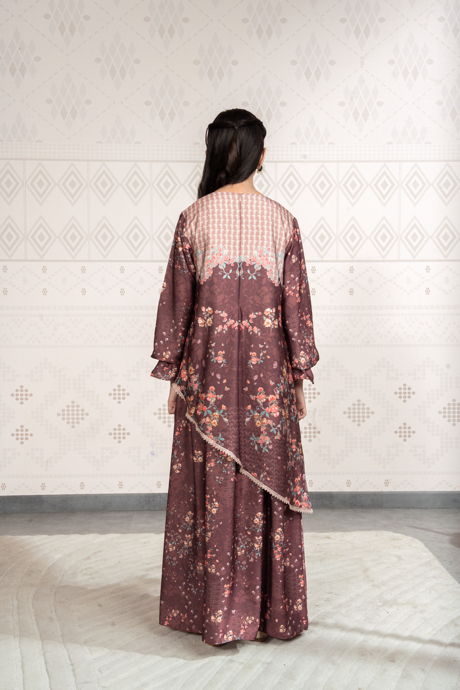 Sylviora Dress Anak in Mahogany