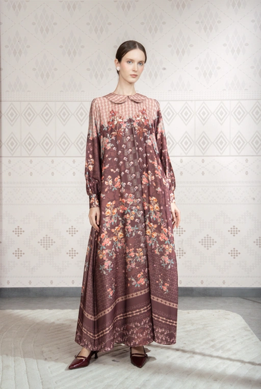 Image of Sylviora Dress in Mahogany