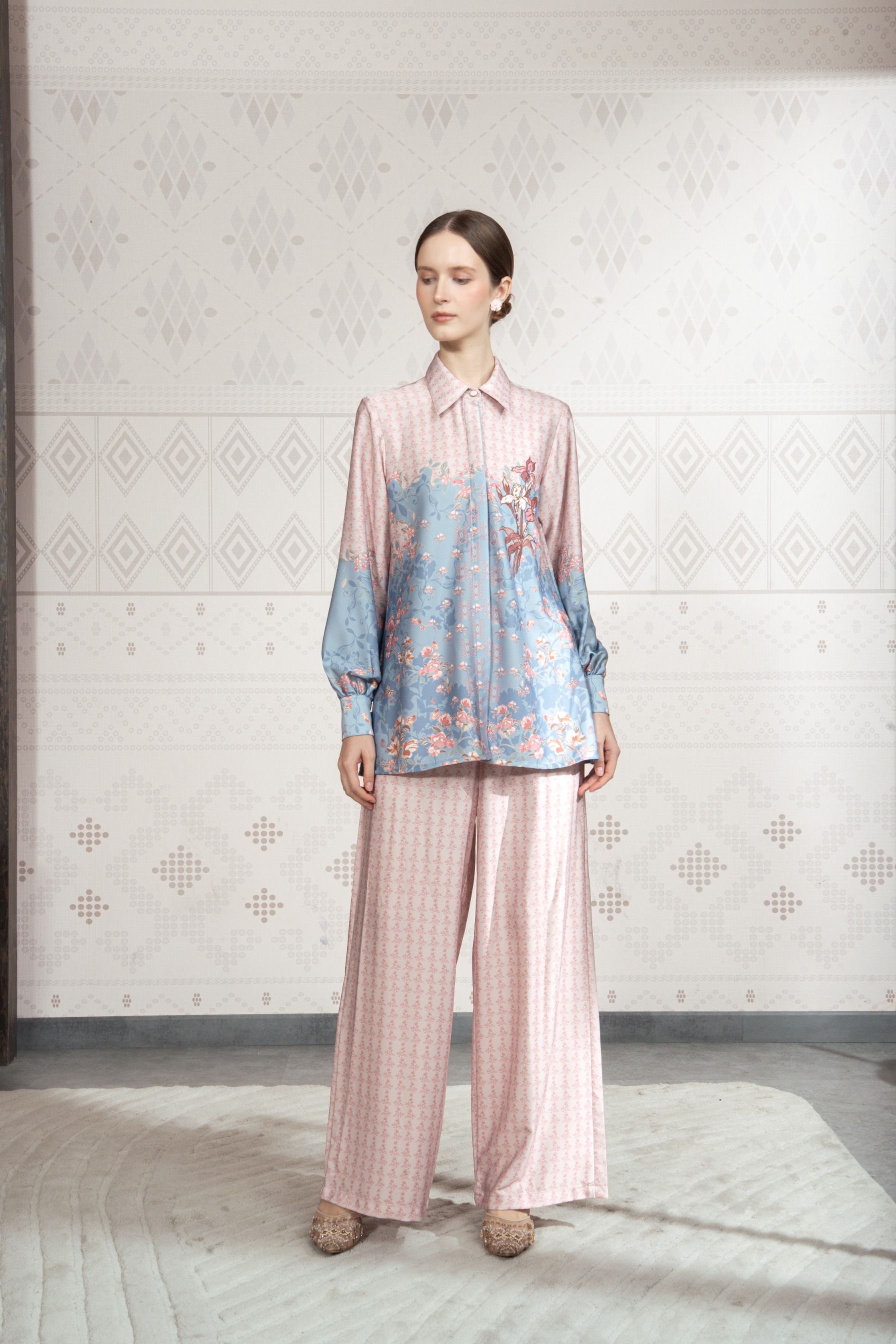 Sylviora Blouse in Lagoon Blue