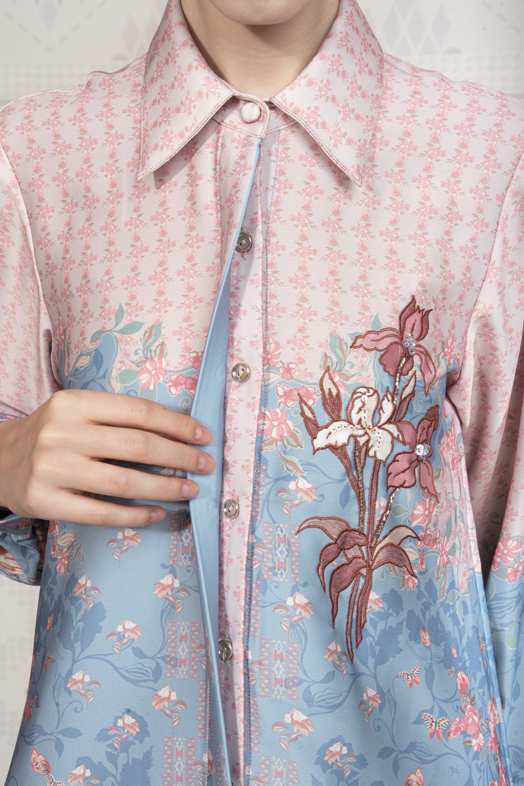 Sylviora Blouse in Lagoon Blue