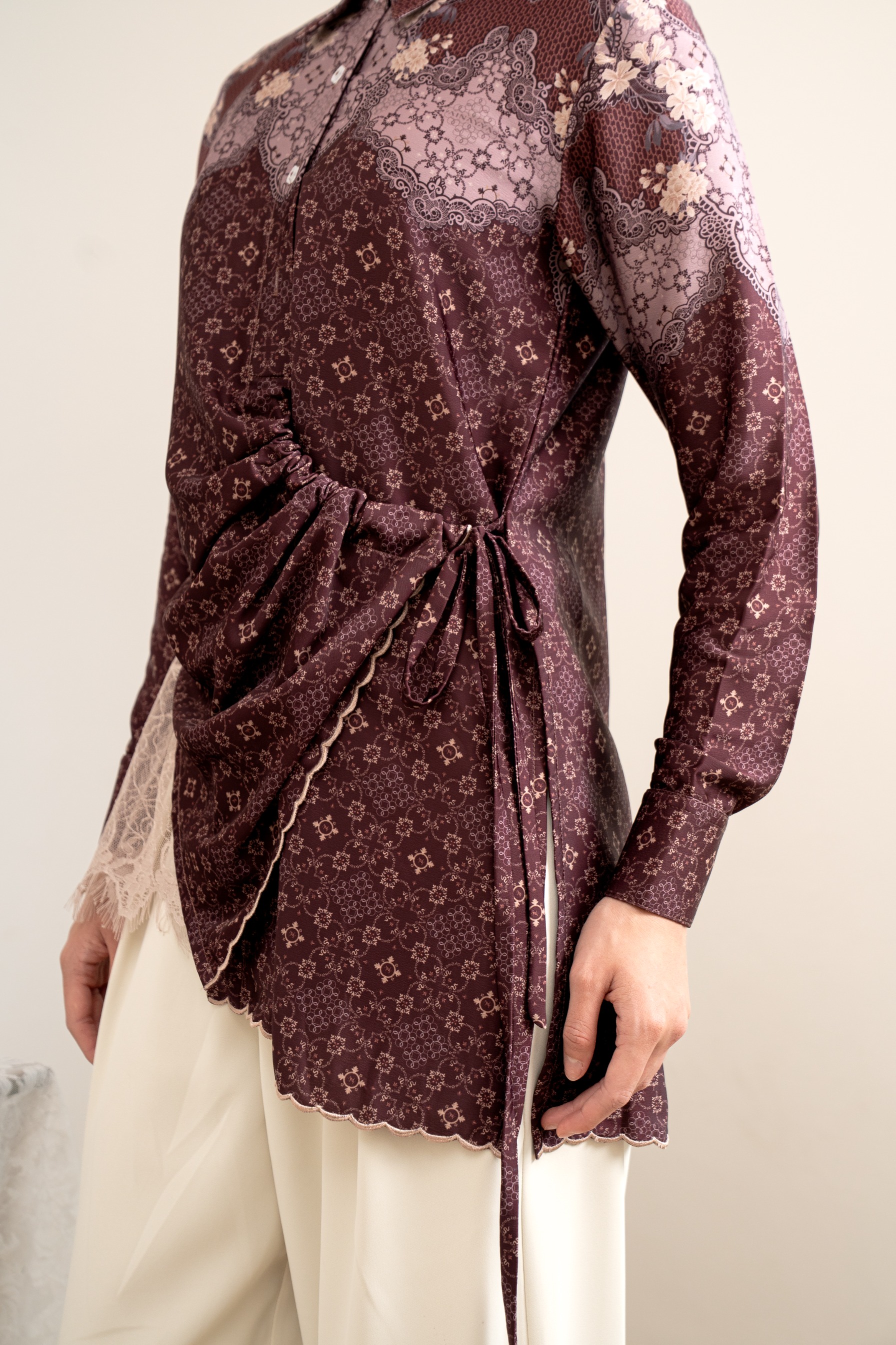PO Omah Nenek Blouse in Vintage Burgundy