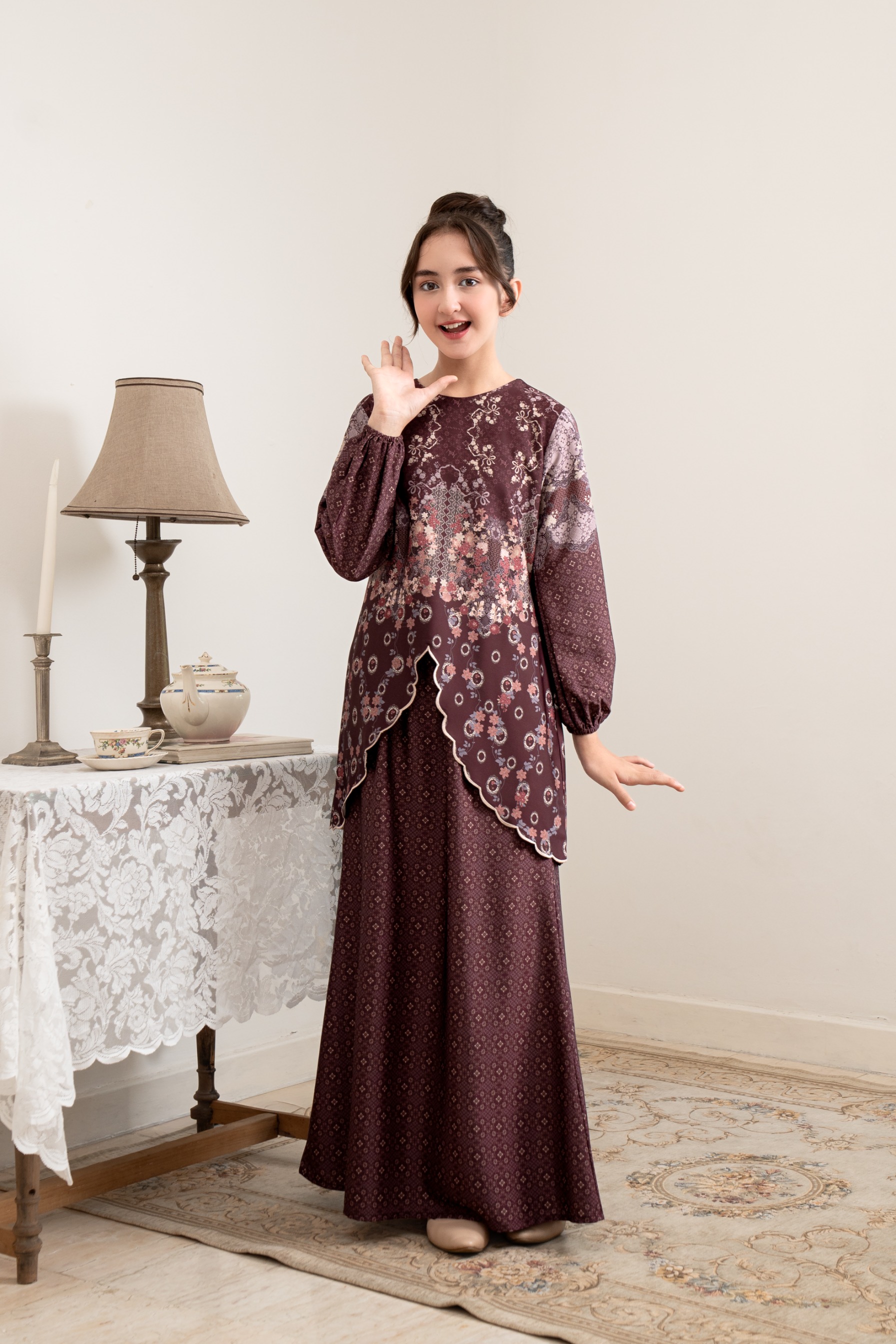 PO Omah Nenek Kurung Anak in Vintage Burgundy