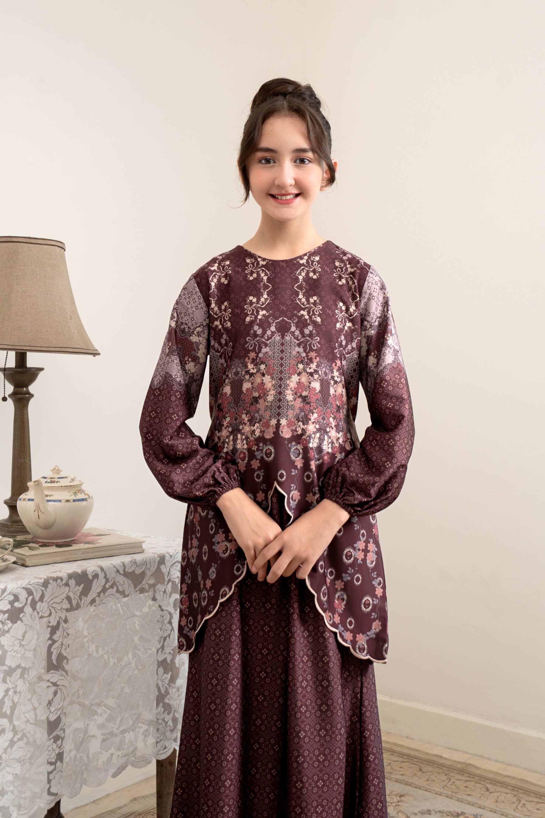 PO Omah Nenek Kurung Anak in Vintage Burgundy
