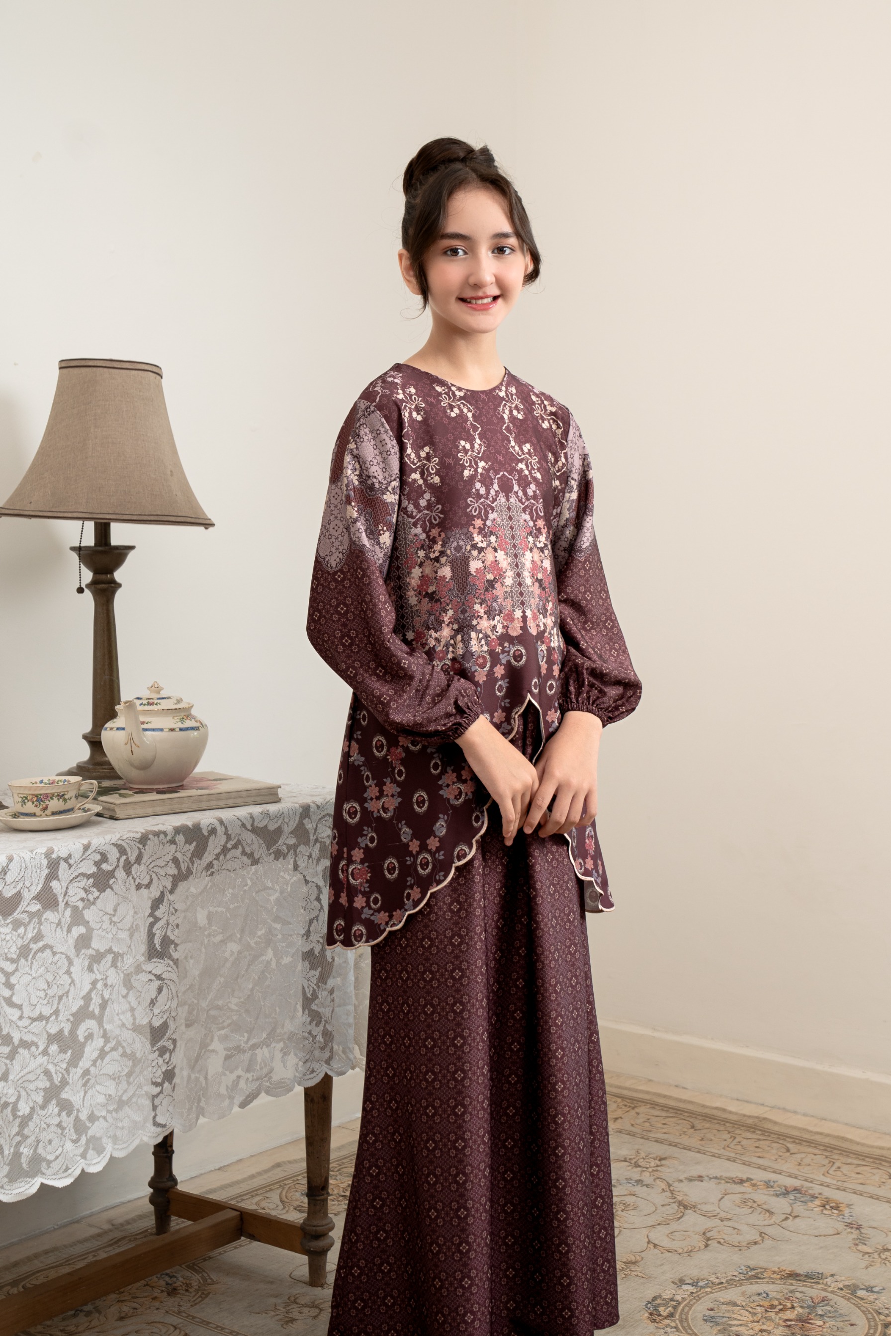 PO Omah Nenek Kurung Anak in Vintage Burgundy