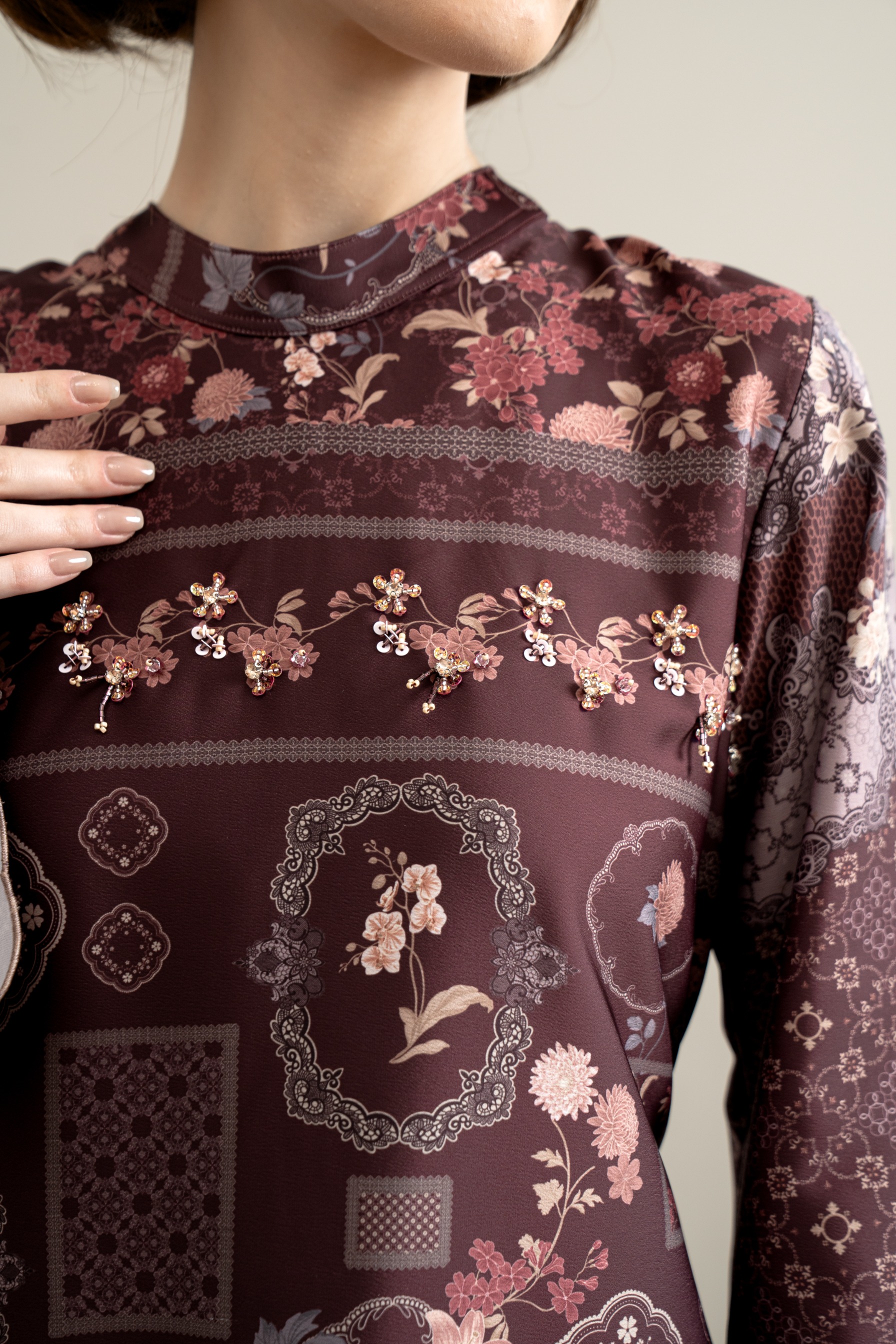 PO Omah Nenek Kurung in Vintage Burgundy