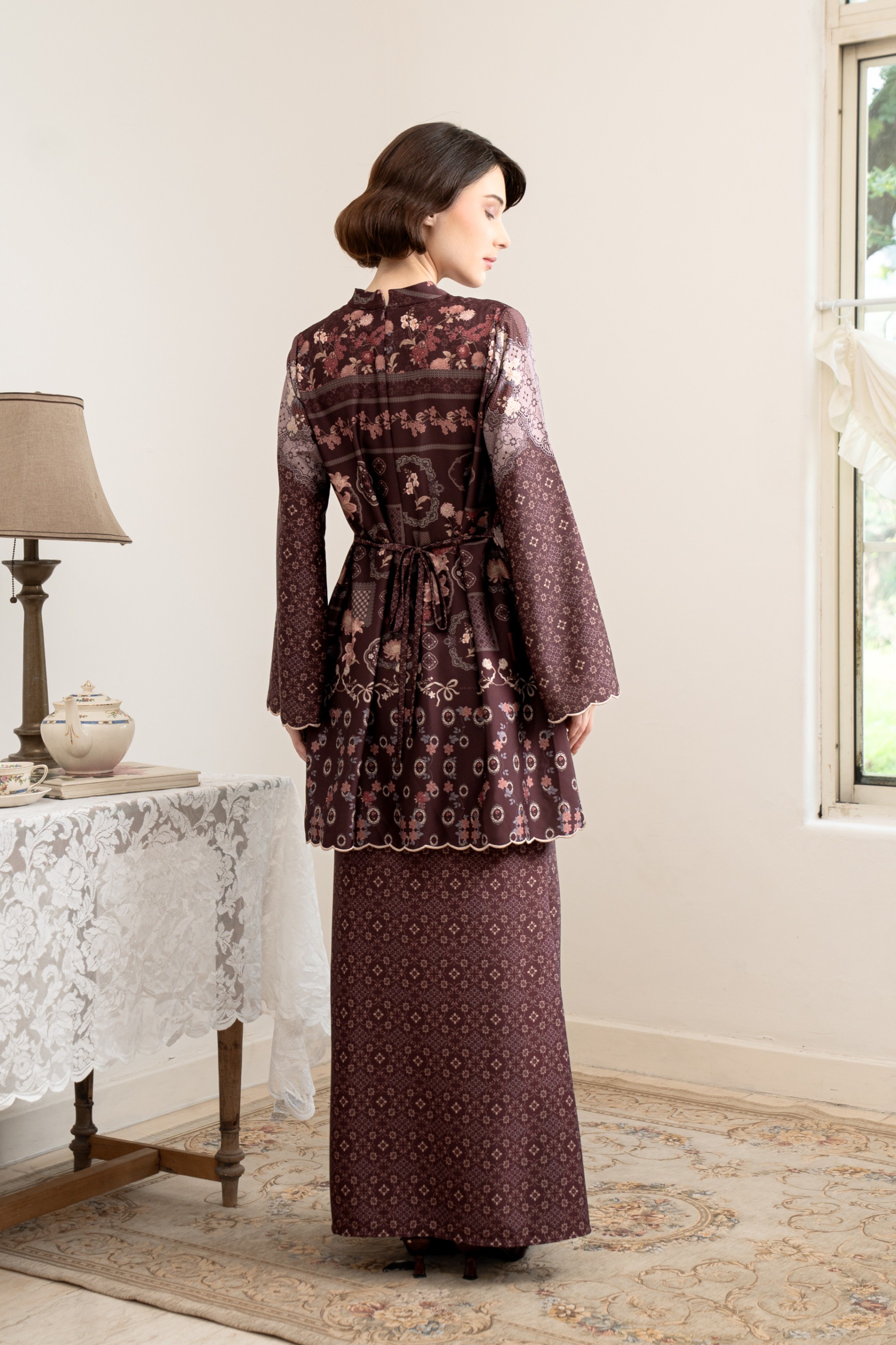PO Omah Nenek Kurung in Vintage Burgundy