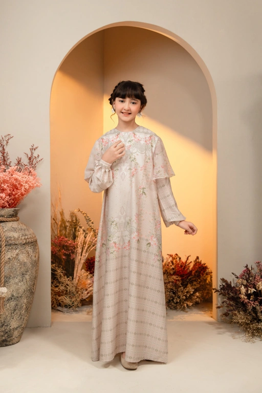 Image of PO Kayana Dress Anak in Pine Mist