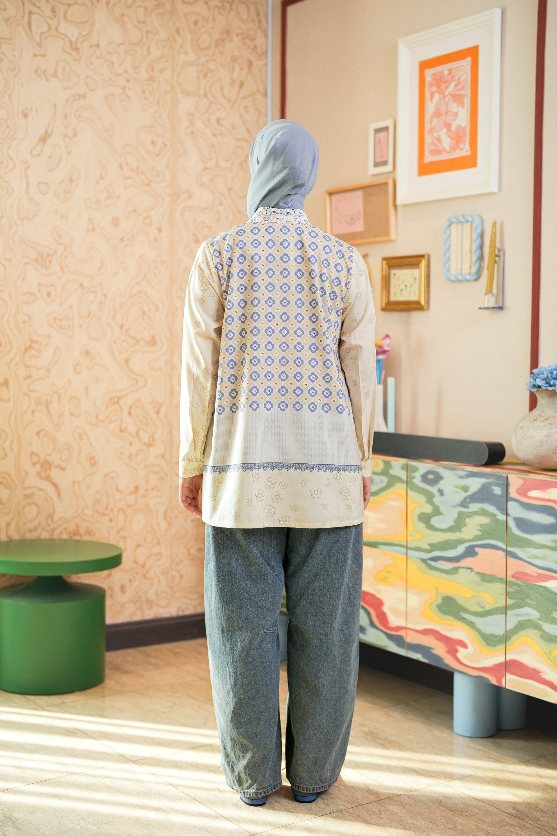 Elodie Blouse In Garden Blue