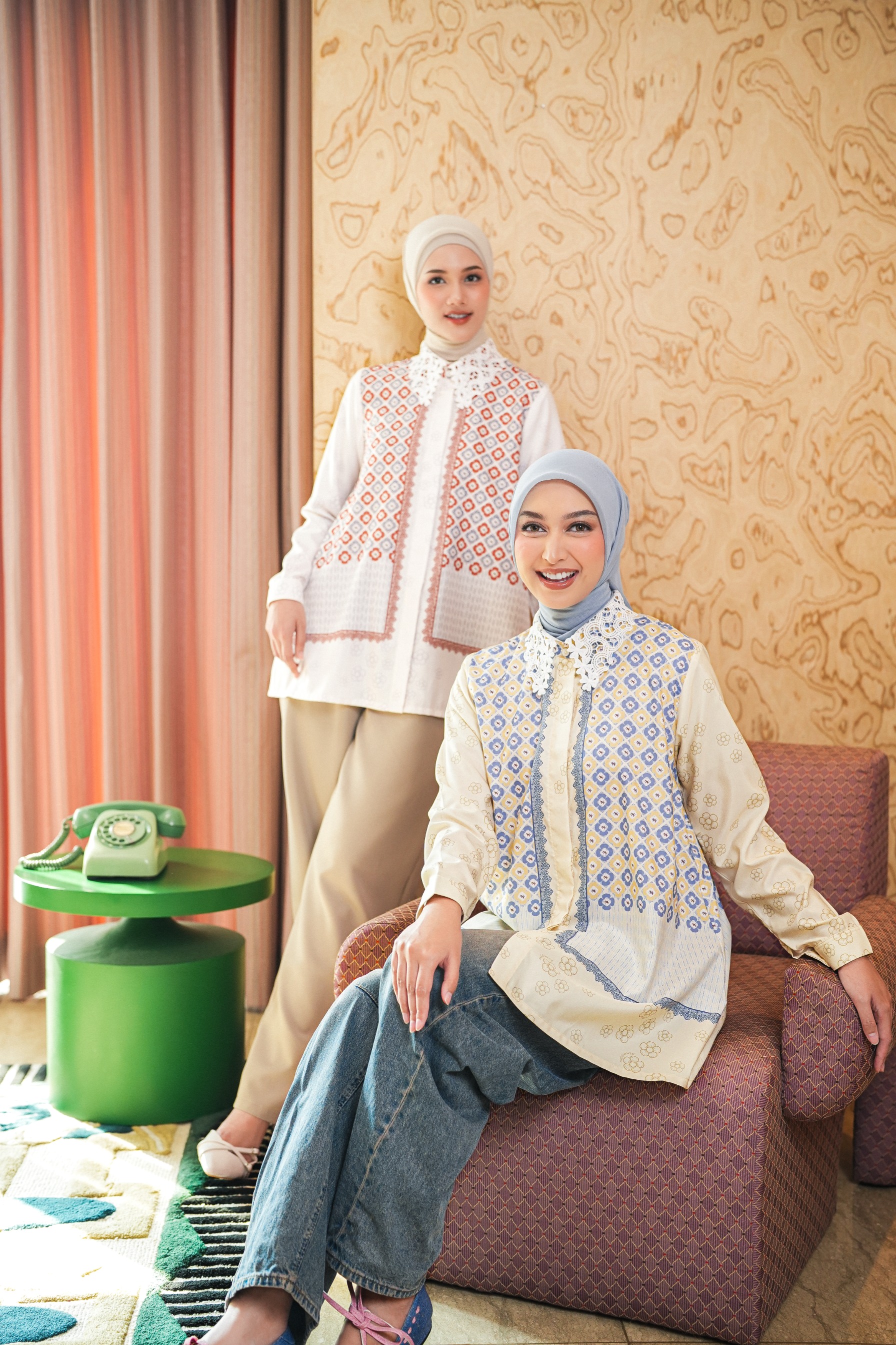 Elodie Blouse In Garden Blue