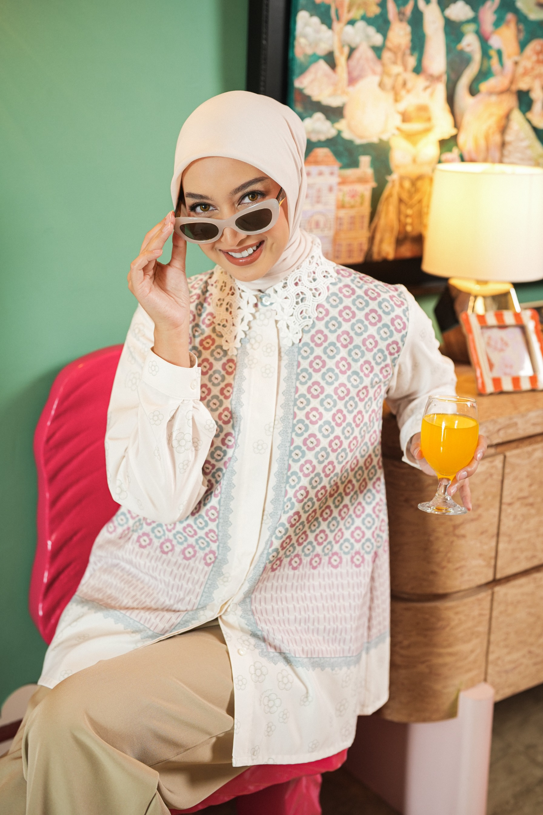Elodie Blouse In Pink Rush