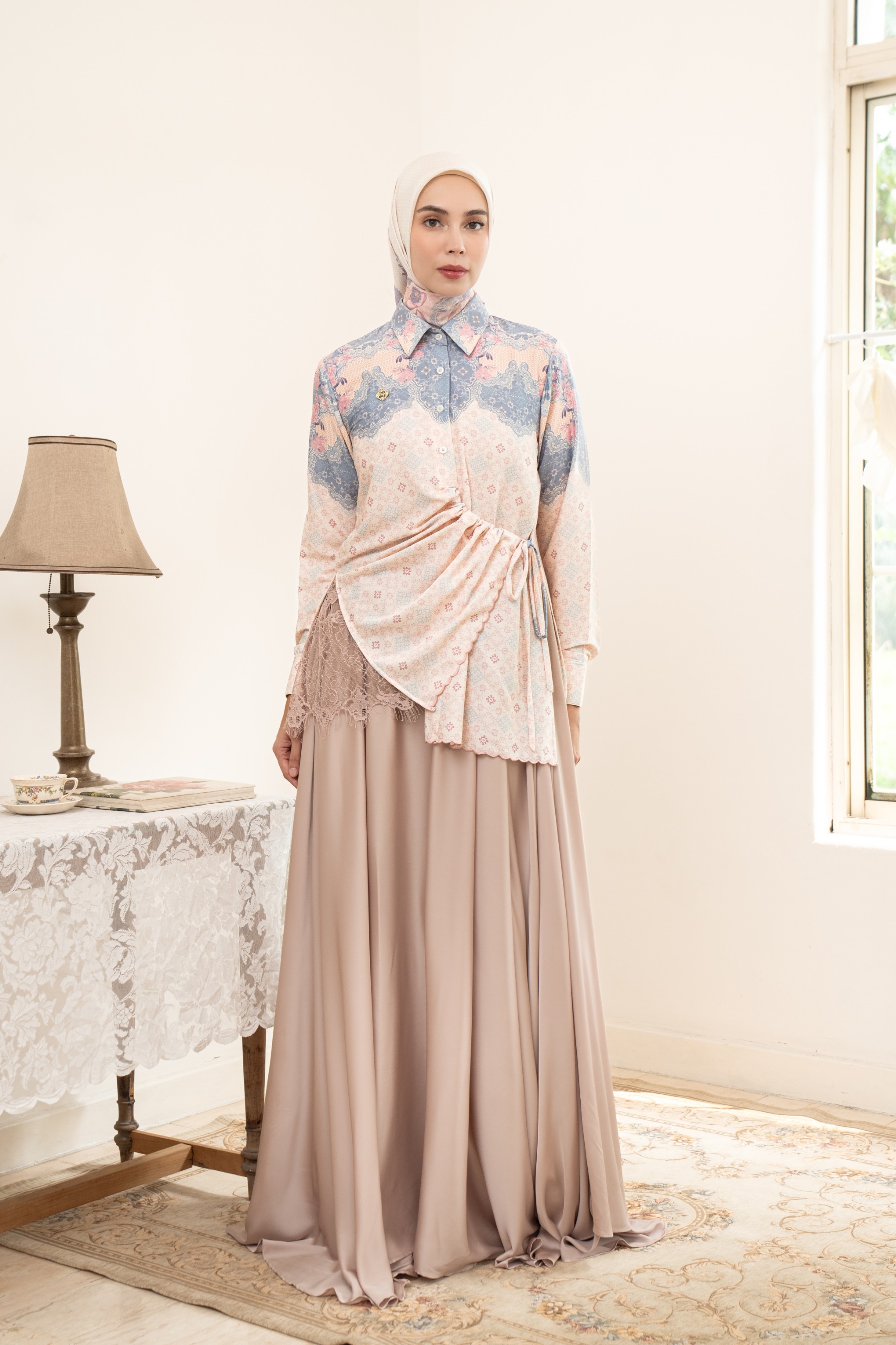 PO Omah Nenek Blouse in Blue Serenity
