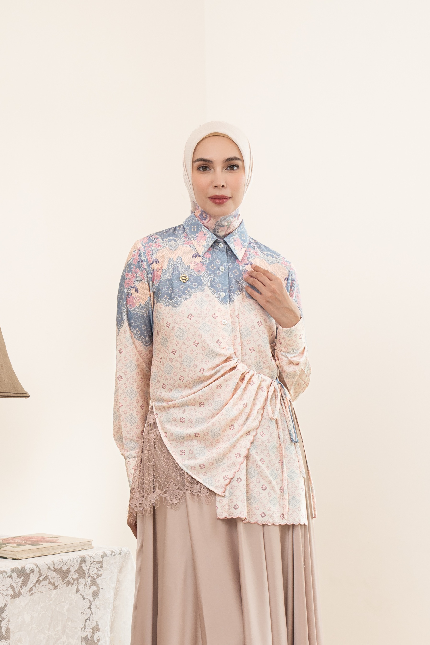 PO Omah Nenek Blouse in Blue Serenity