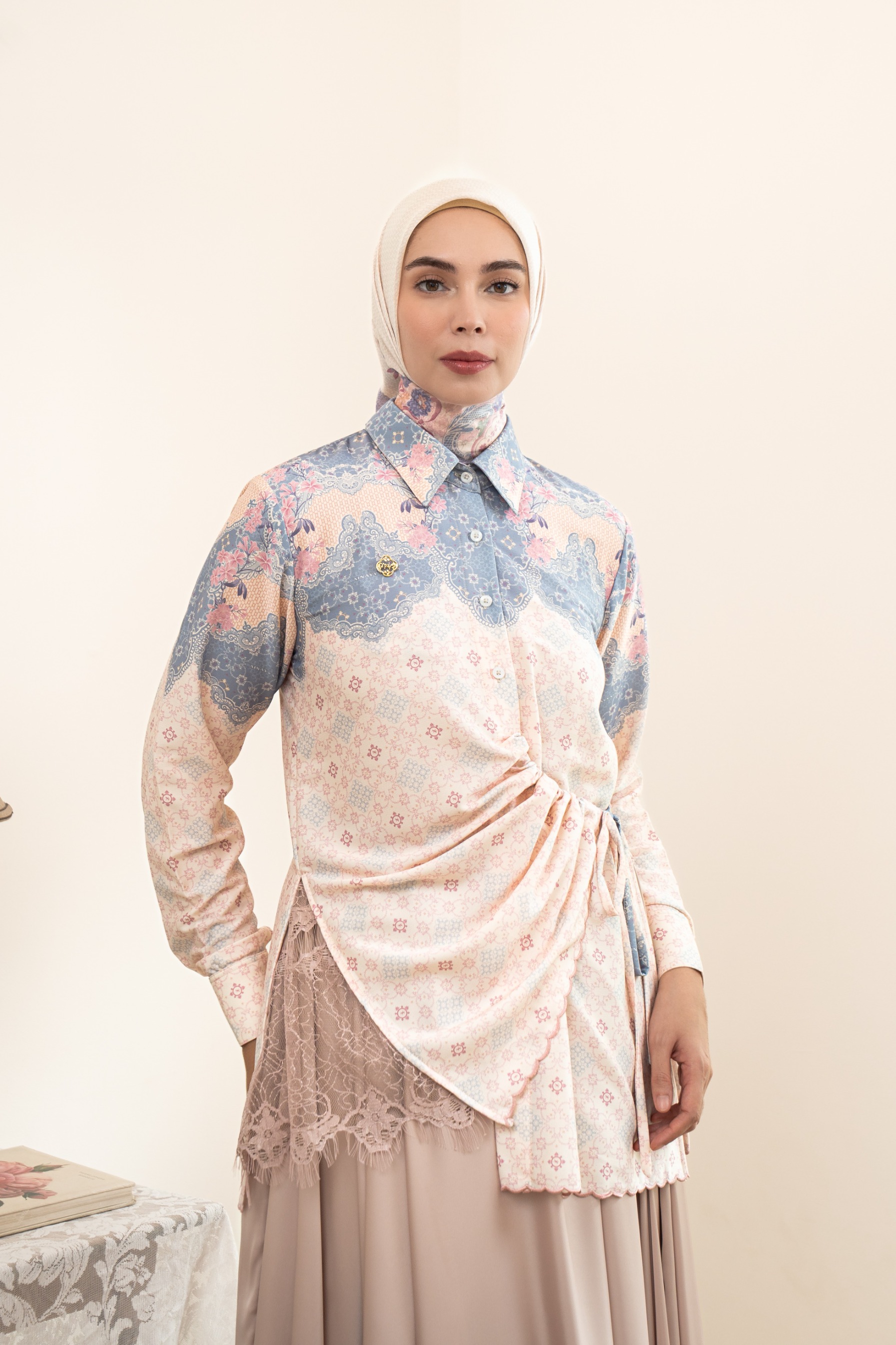 PO Omah Nenek Blouse in Blue Serenity