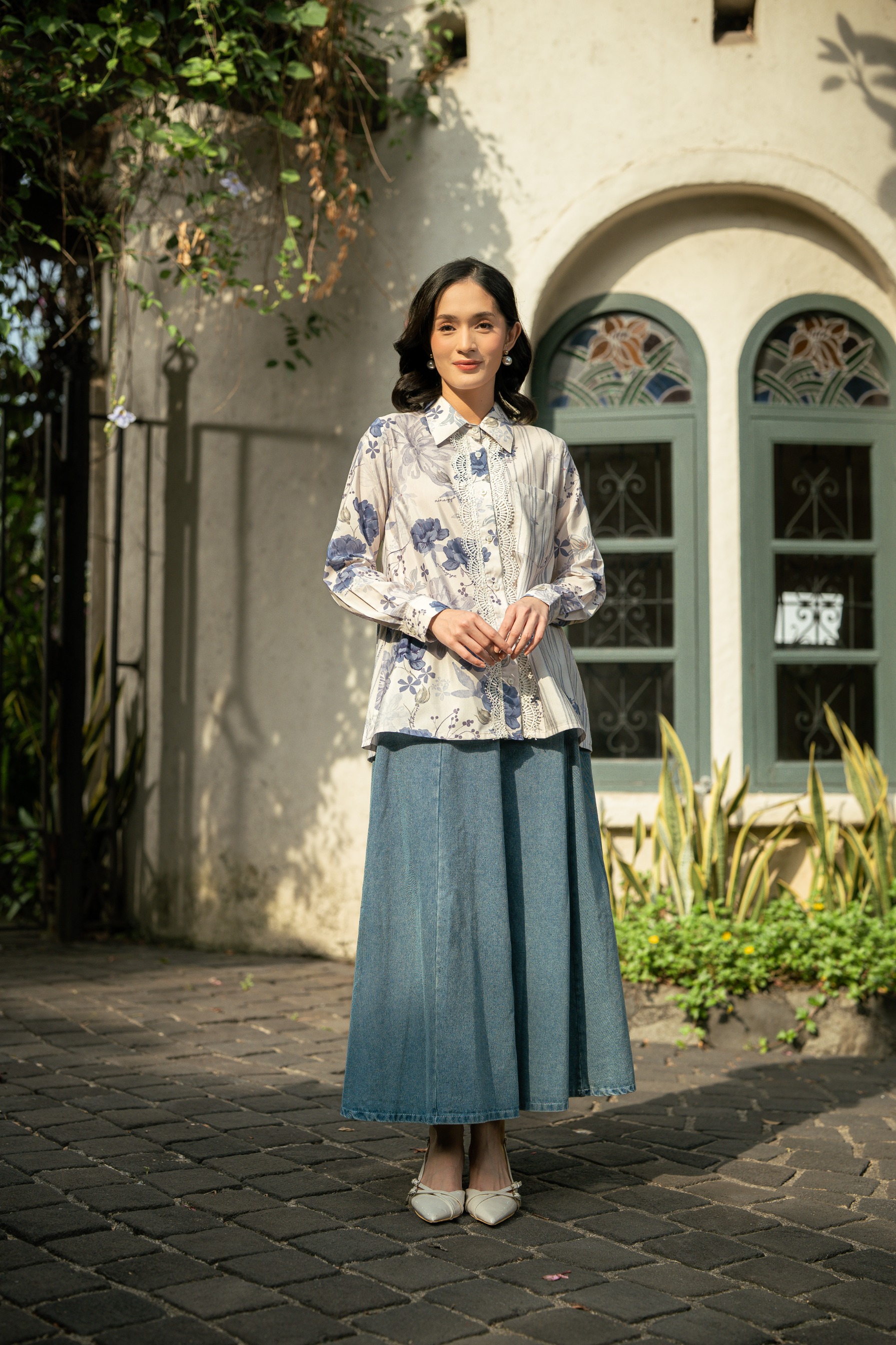 Bloom Shirt in Porcelain Blue