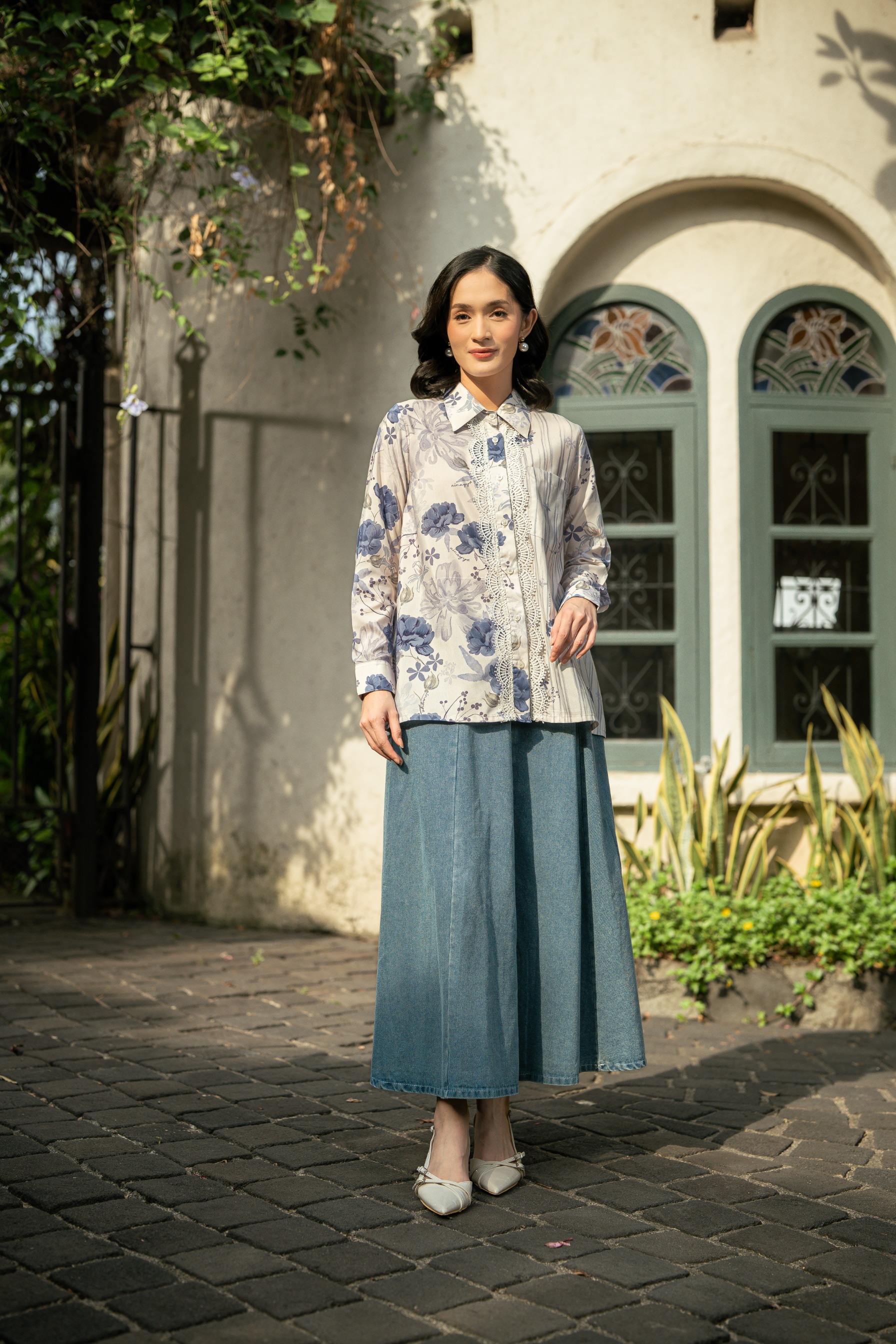 Bloom Shirt in Porcelain Blue