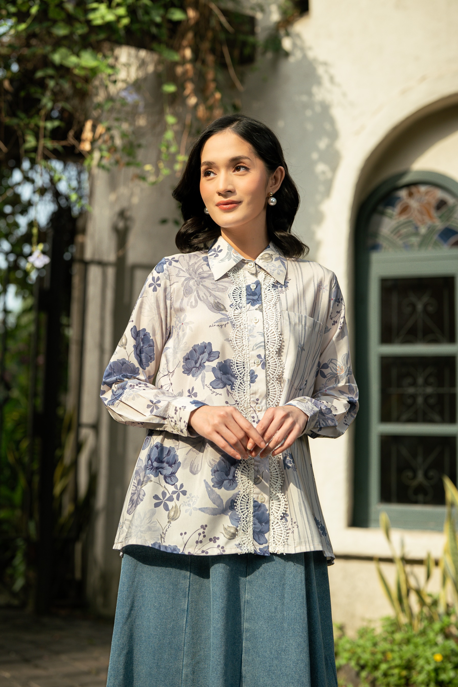 Bloom Shirt in Porcelain Blue