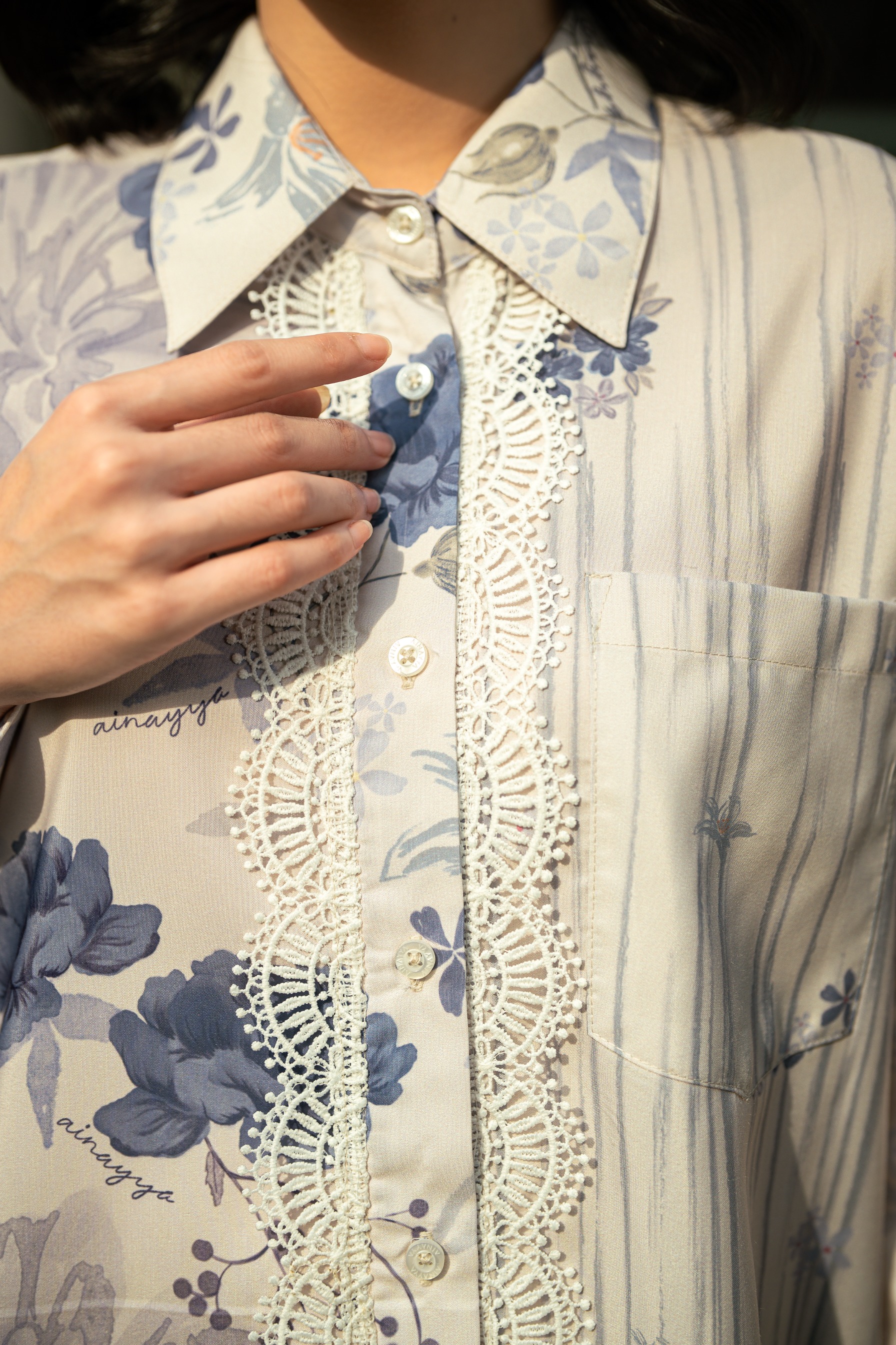 Bloom Shirt in Porcelain Blue