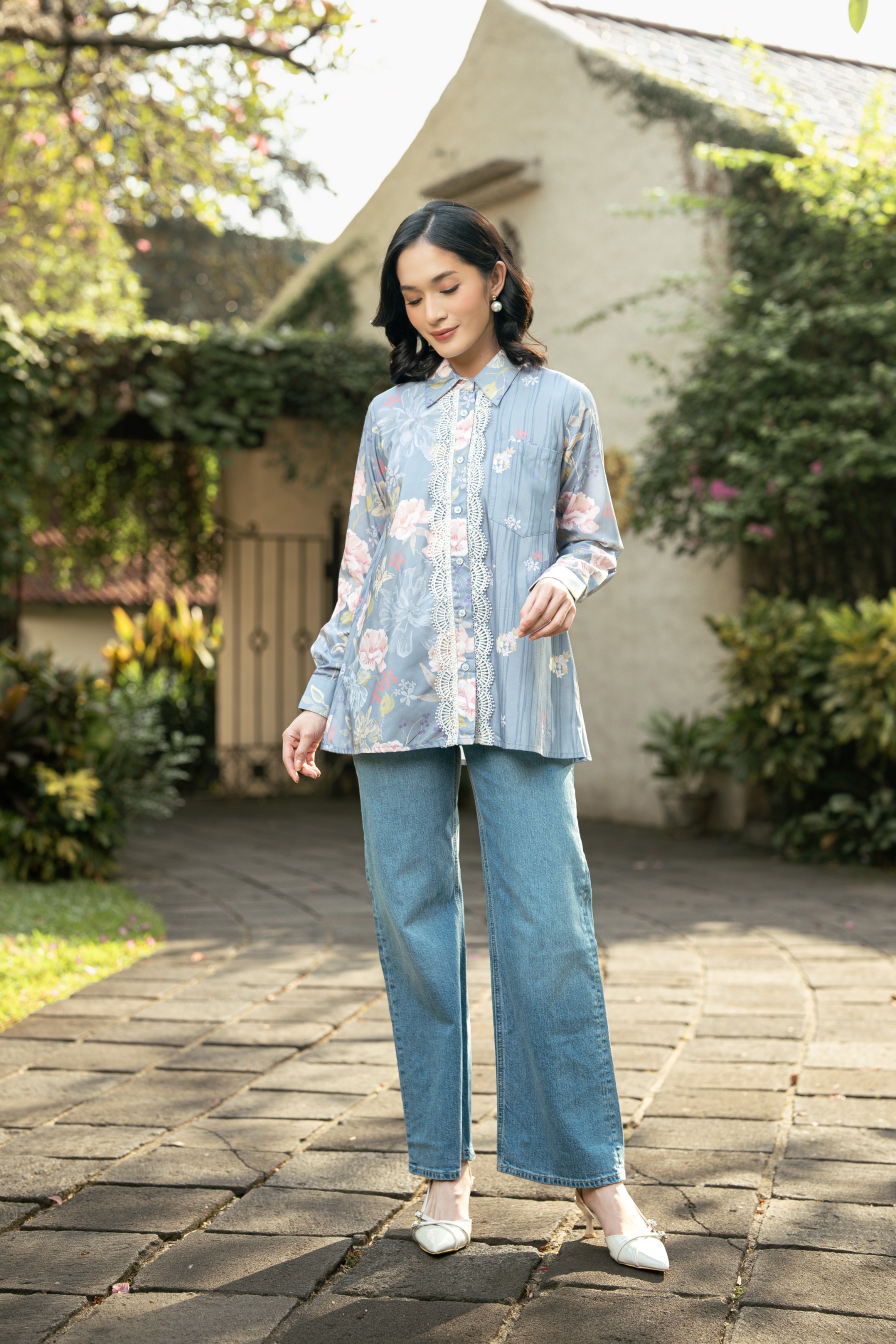 Bloom Shirt in Sky Blossom