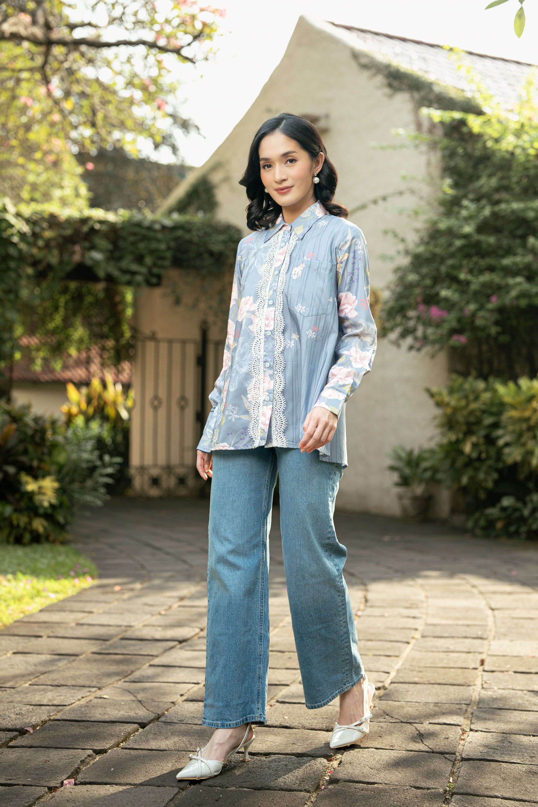 Bloom Shirt in Sky Blossom