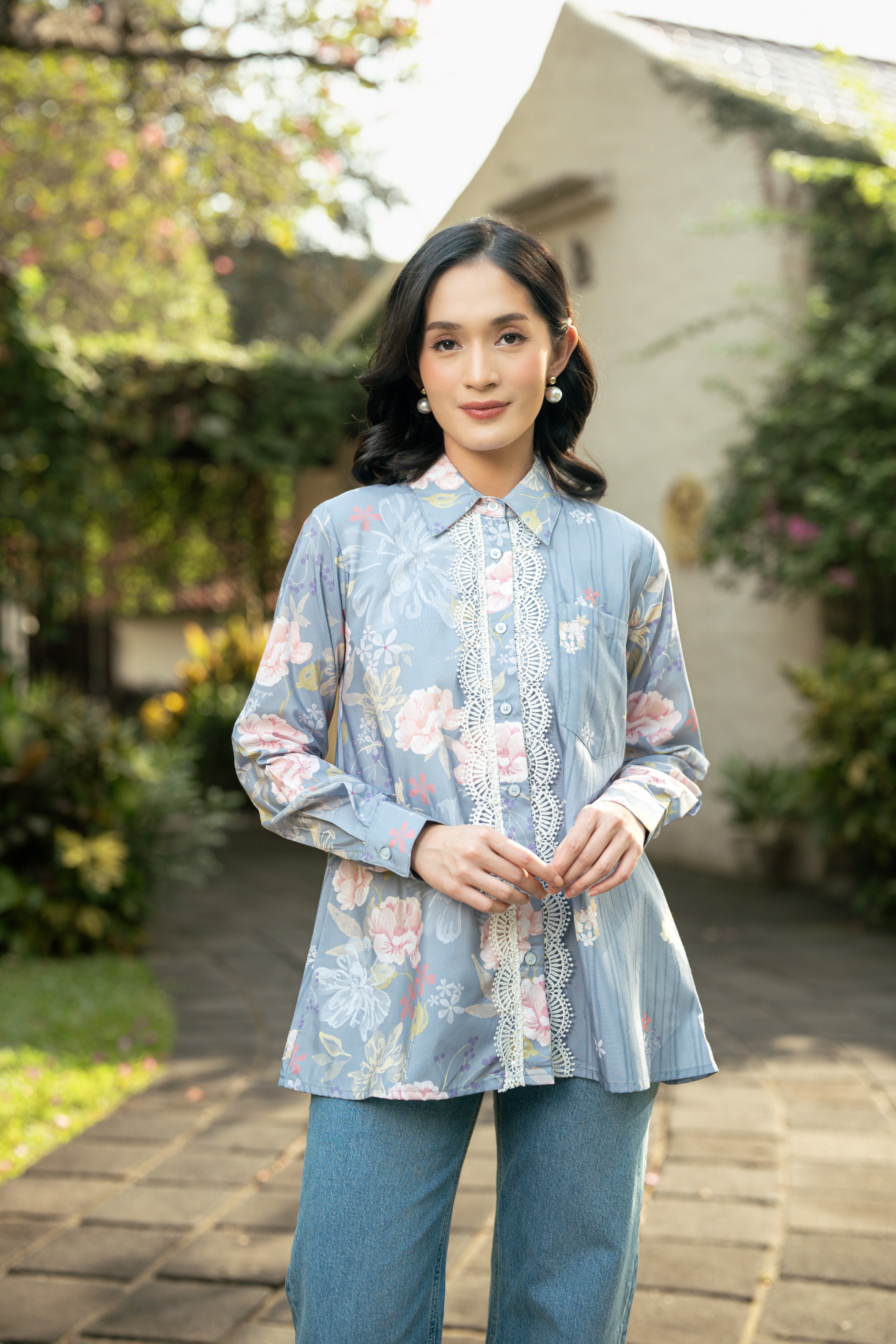 Bloom Shirt in Sky Blossom