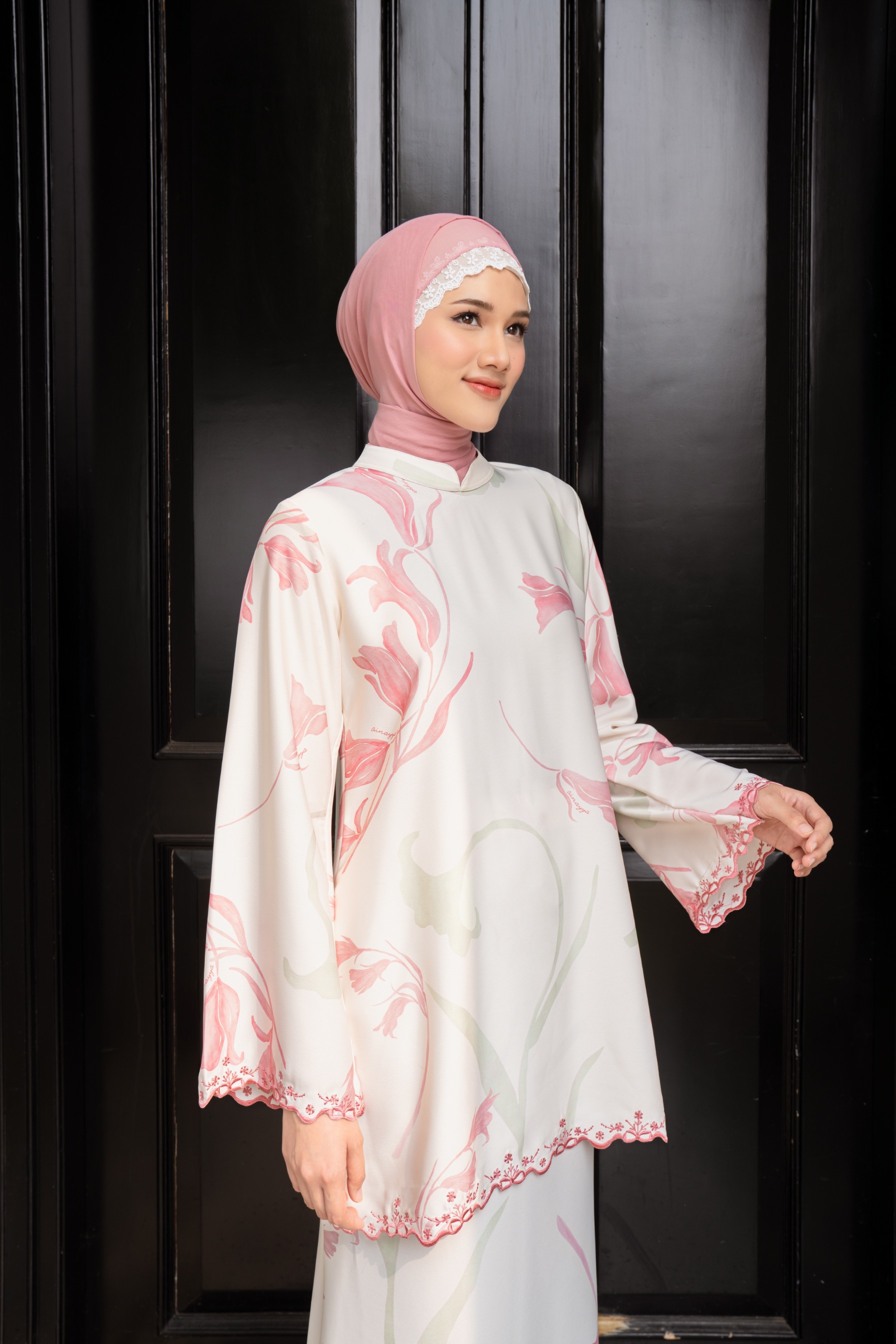 Lana Kurung in Blush Peony