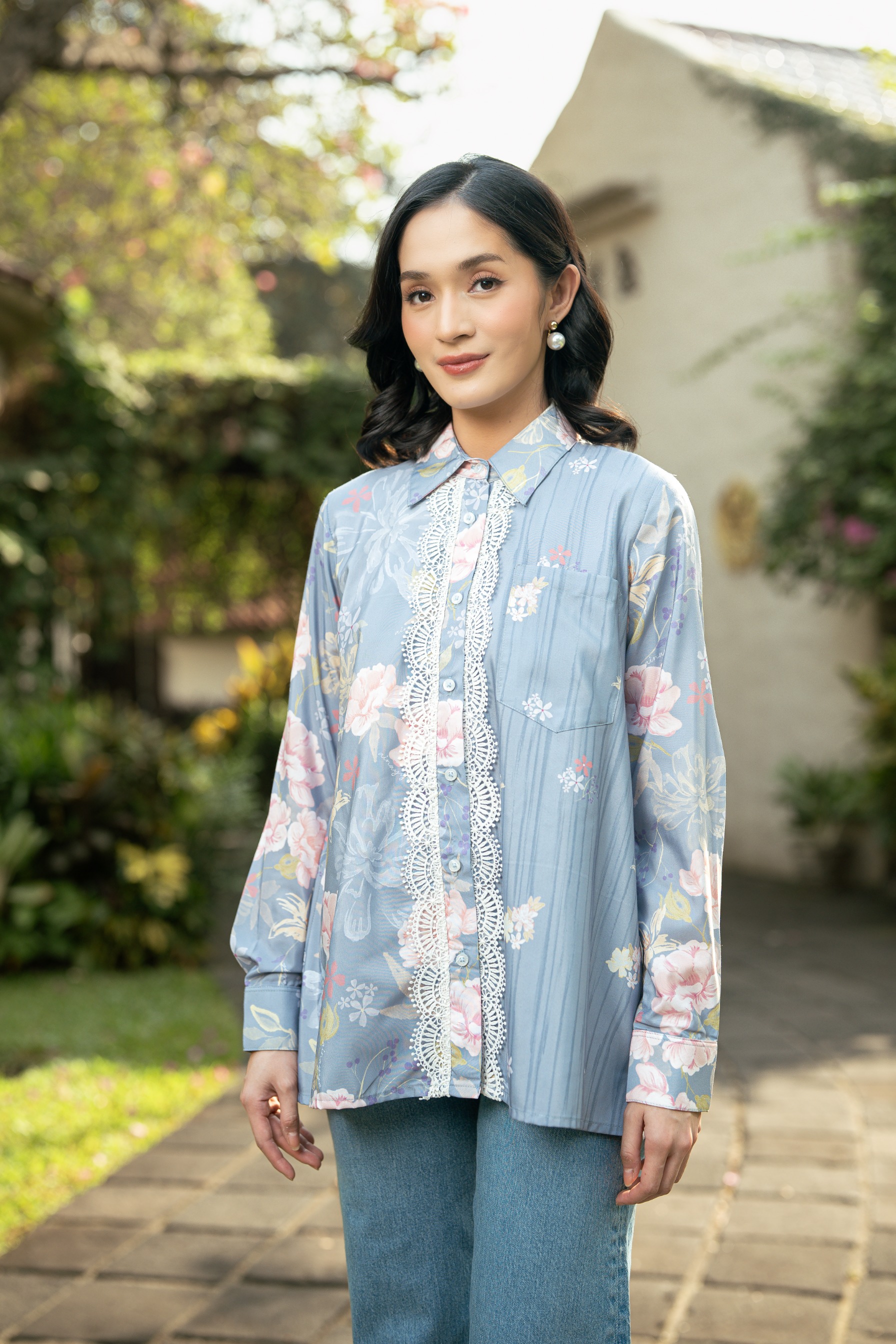 Bloom Shirt in Sky Blossom