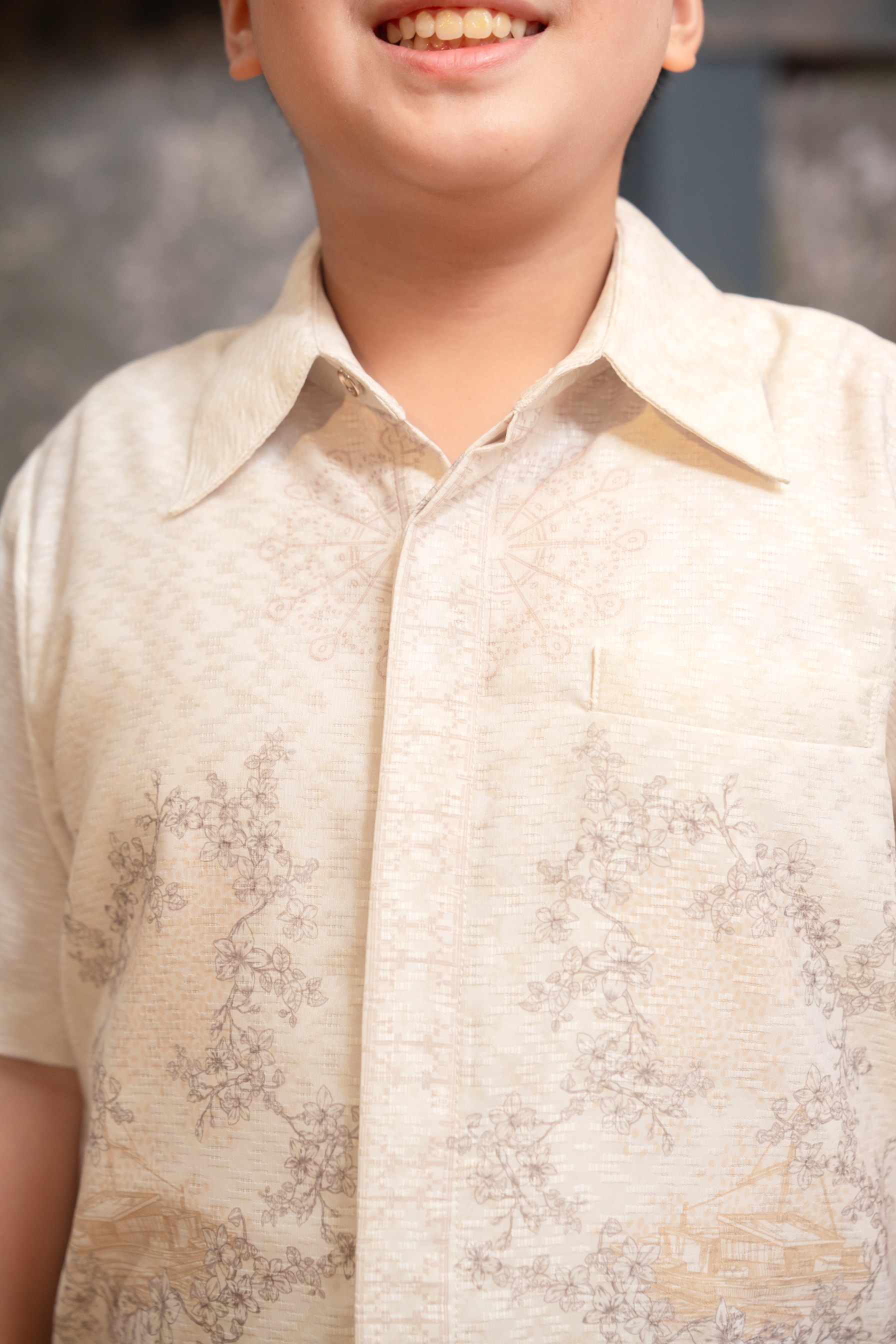 Meutia Shirt Boys in Ivory Pearl