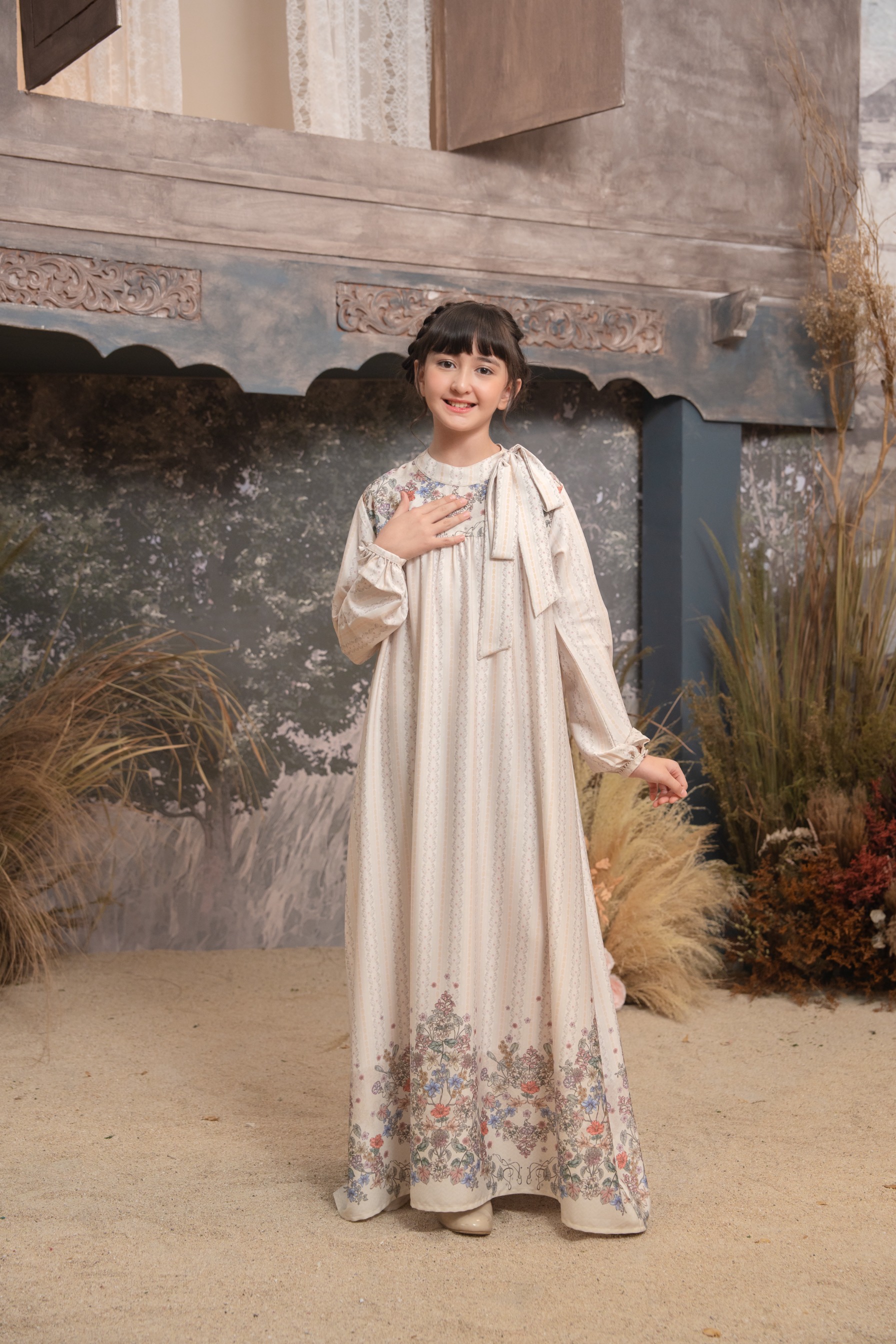 Meutia Dress Kids in Ivory Pearl