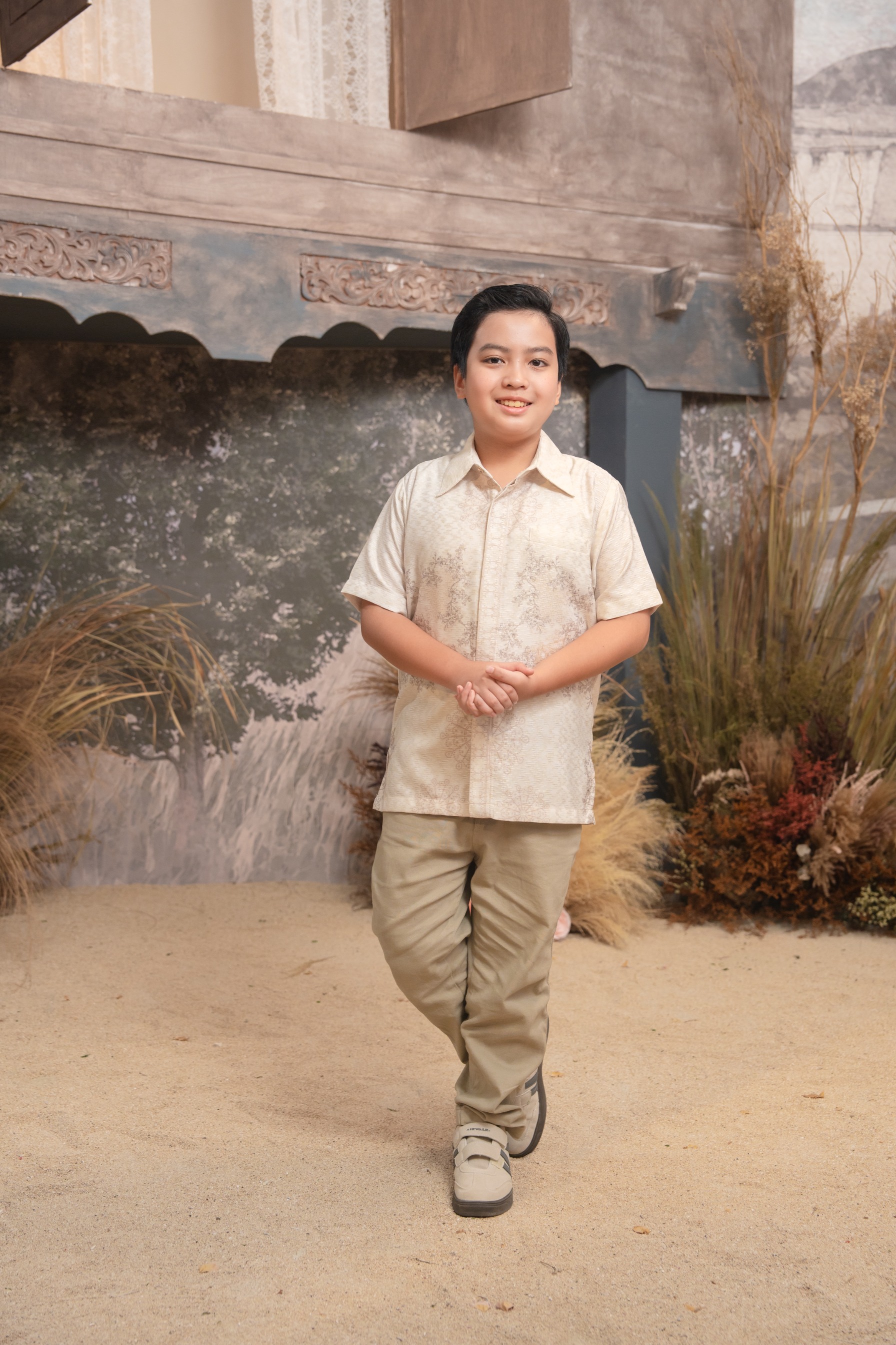 Meutia Shirt Boys in Ivory Pearl